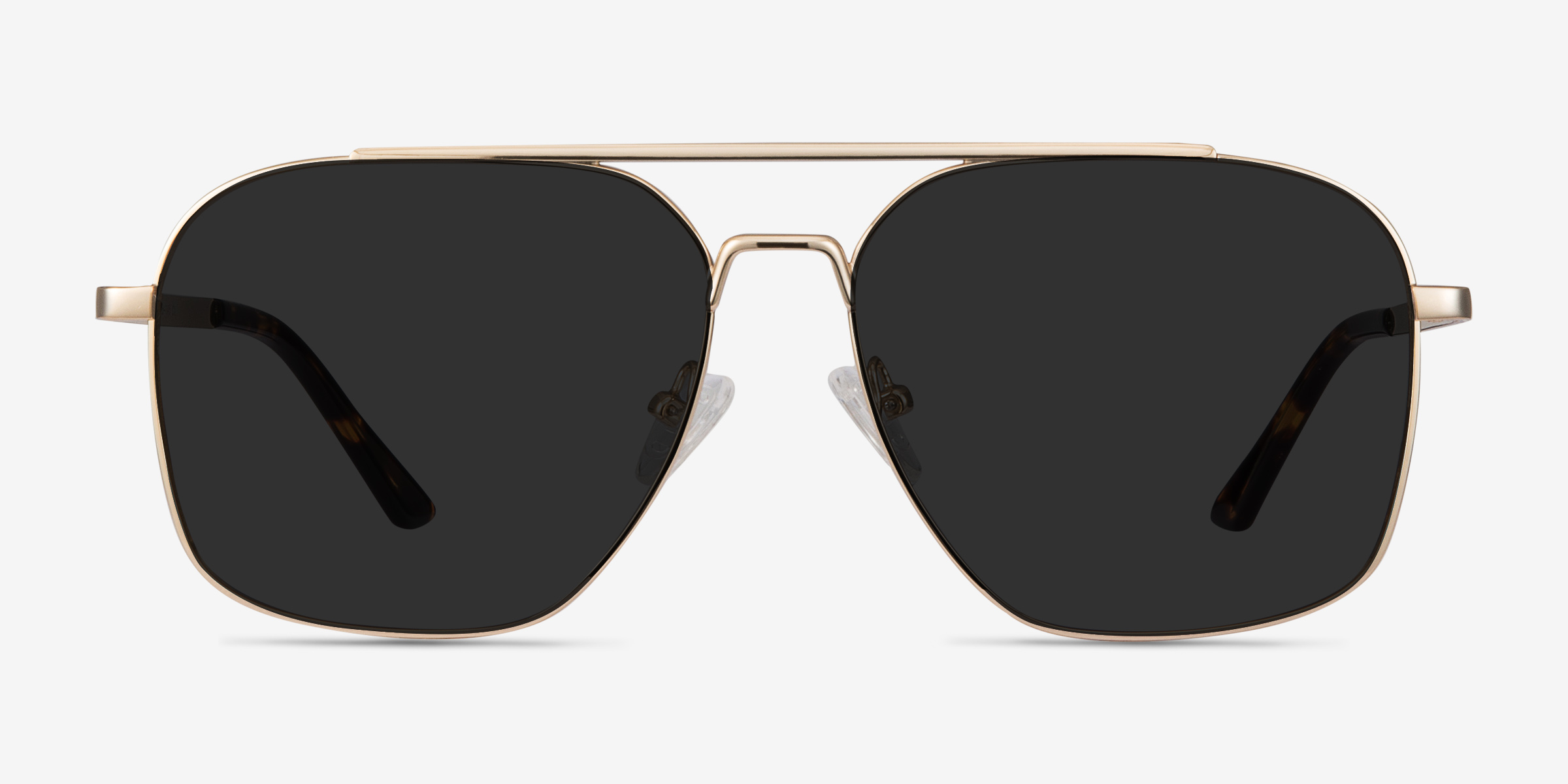 Route 66 Doré MétalSoleil de Lunette de vue d'EyeBuyDirect, Vue de Face