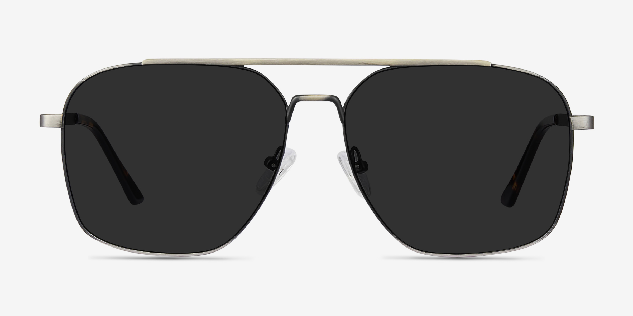 Route 66 Gunmetal MétalSoleil de Lunette de vue d'EyeBuyDirect, Vue de Face