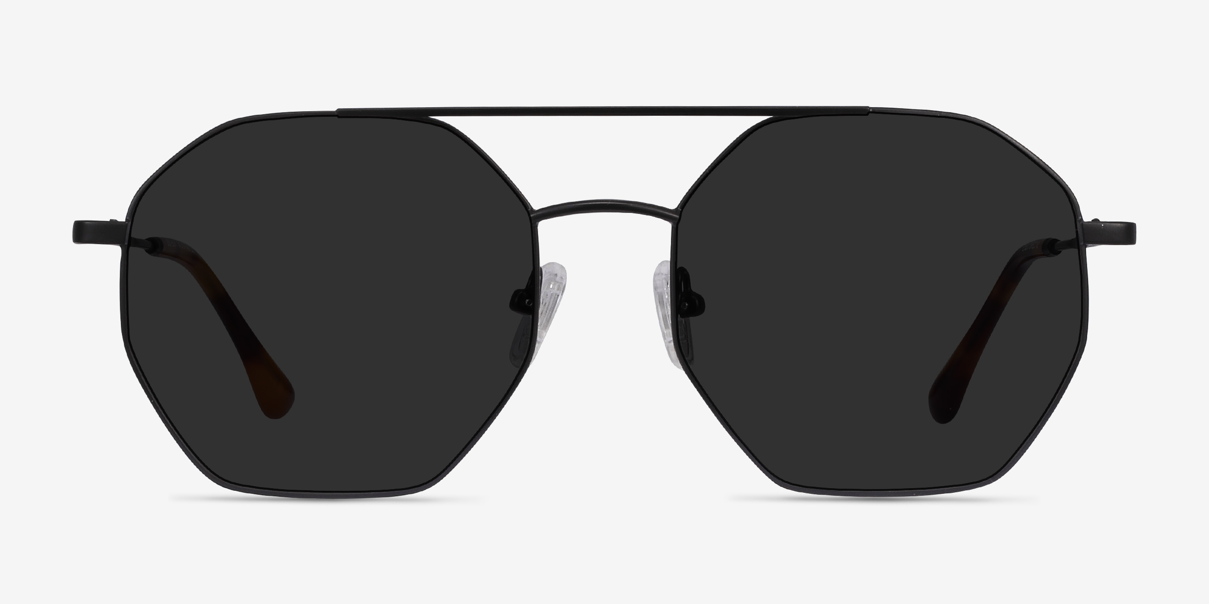 Sun Eight Noir MétalSoleil de Lunette de vue d'EyeBuyDirect, Vue de Face