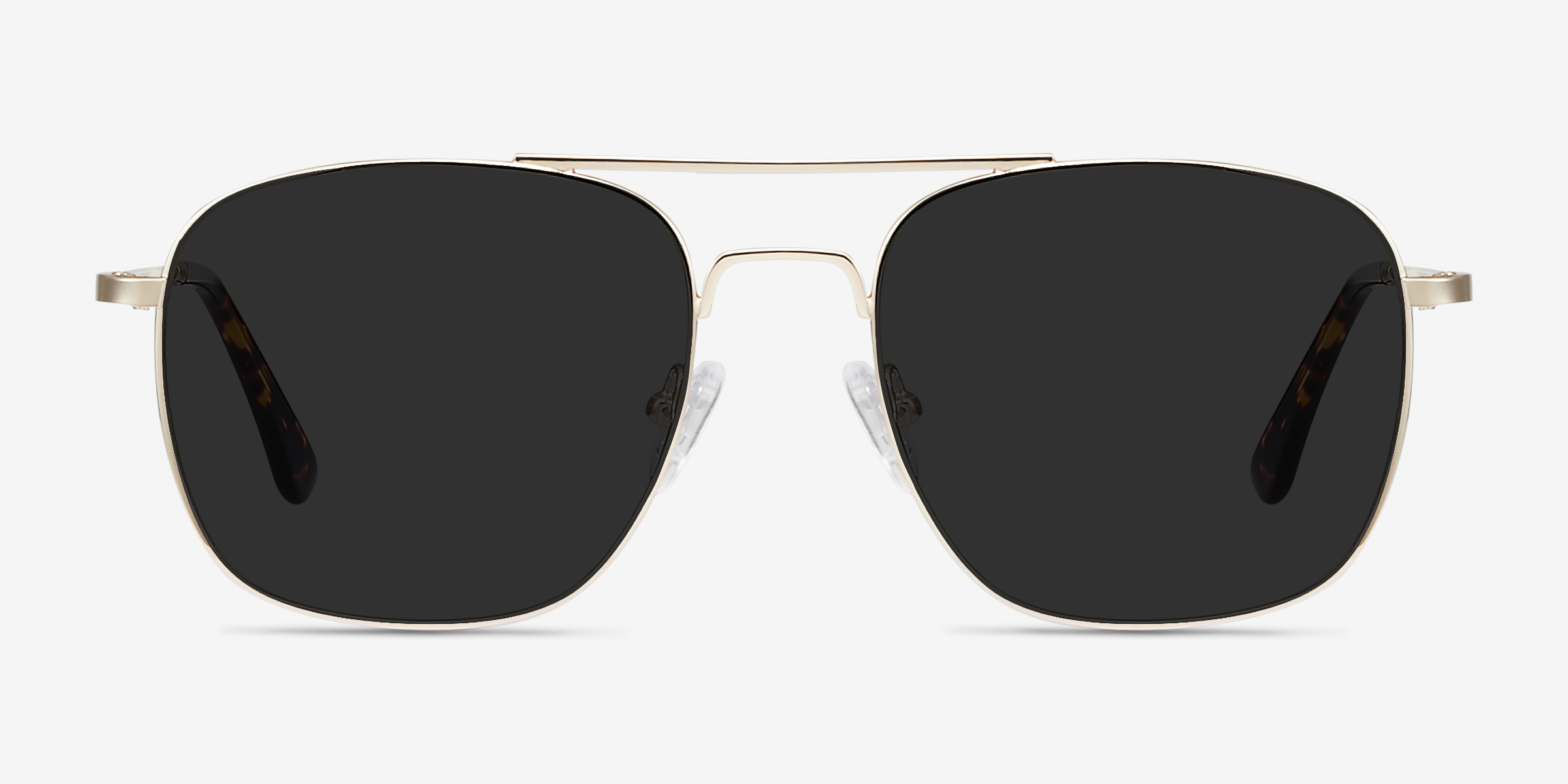 Sun Fame Doré MétalSoleil de Lunette de vue d'EyeBuyDirect, Vue de Face