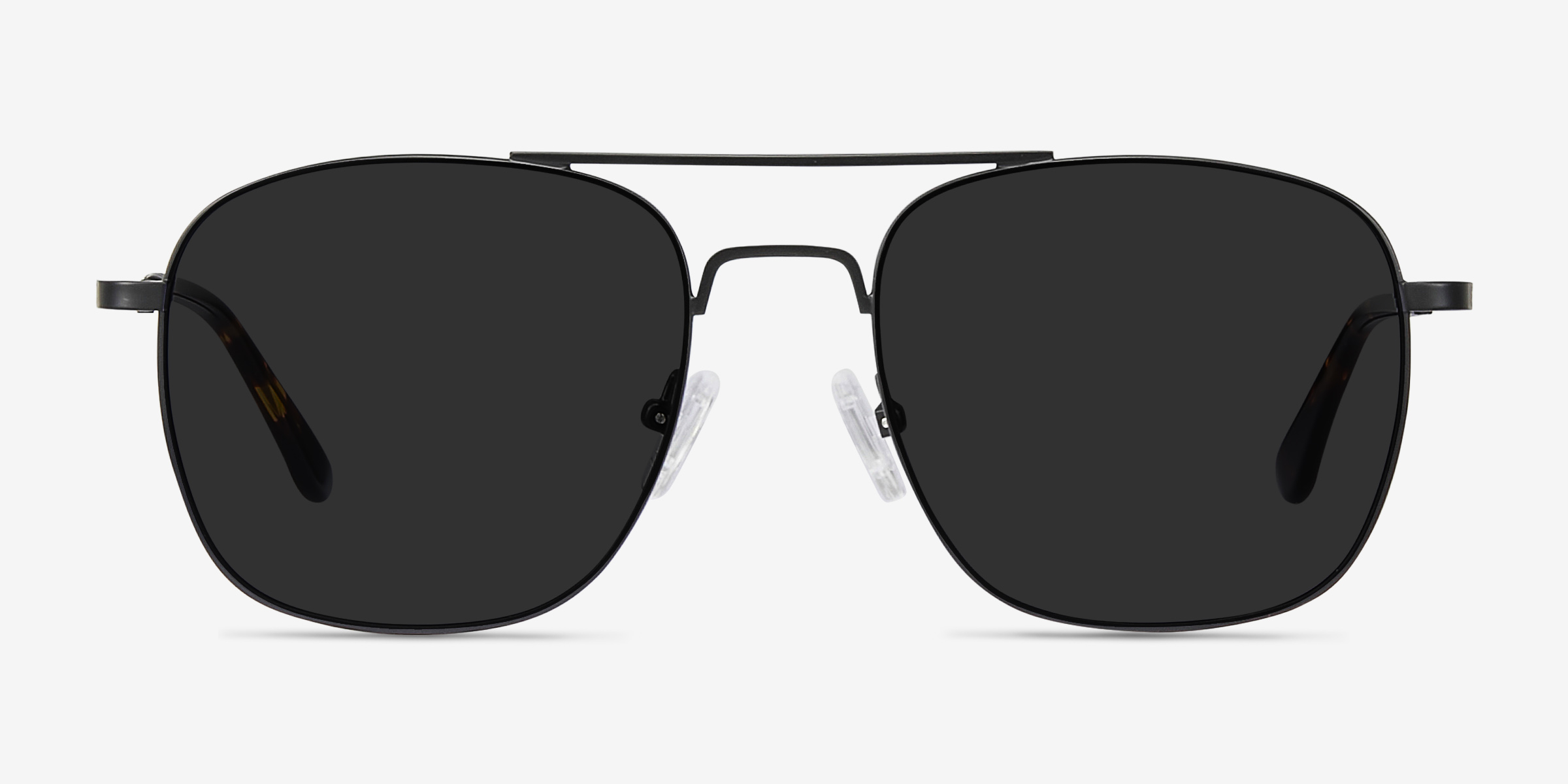 Sun Fame Noir MétalSoleil de Lunette de vue d'EyeBuyDirect, Vue de Face