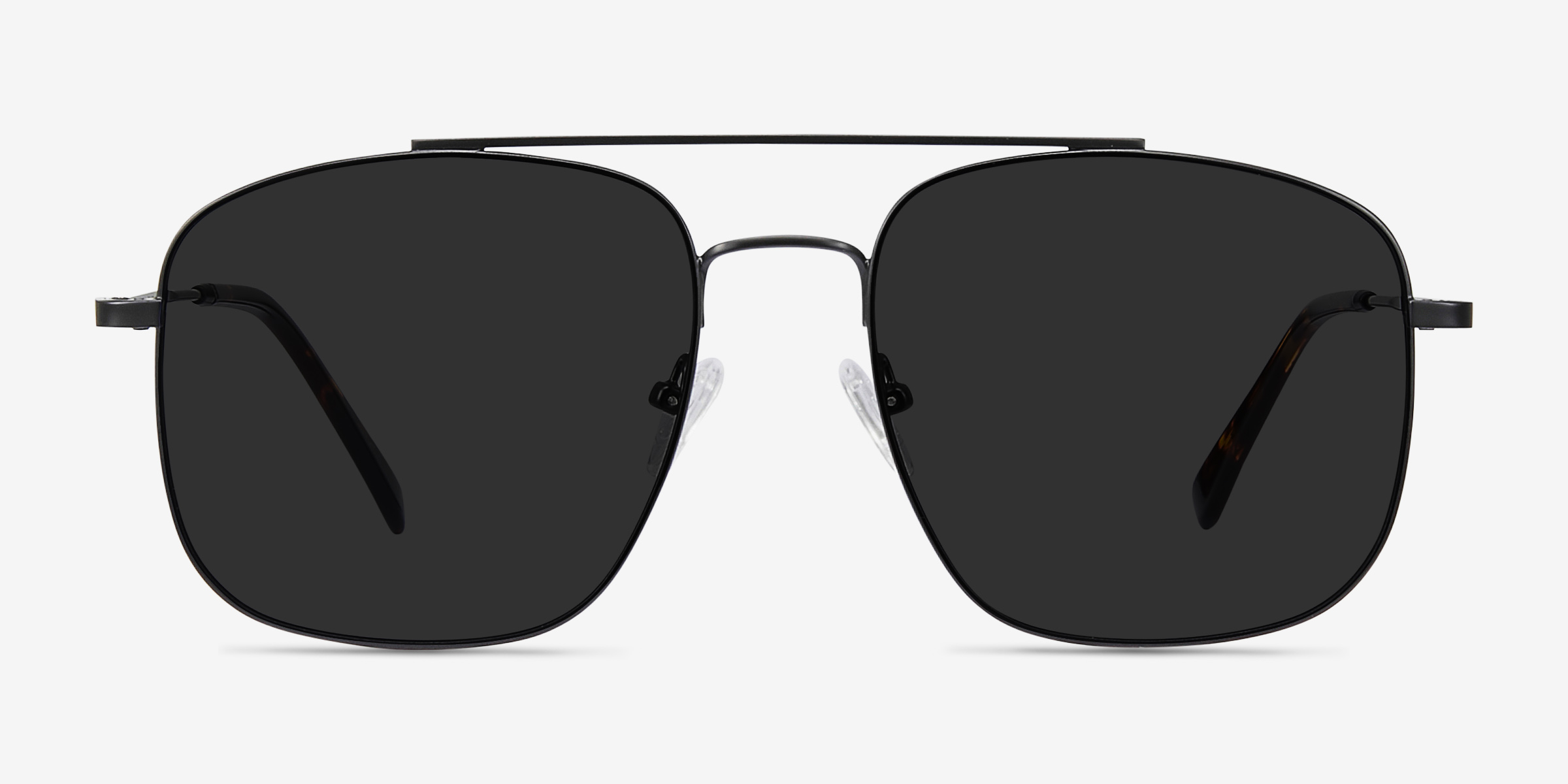 Roadtrip Noir MétalSoleil de Lunette de vue d'EyeBuyDirect, Vue de Face