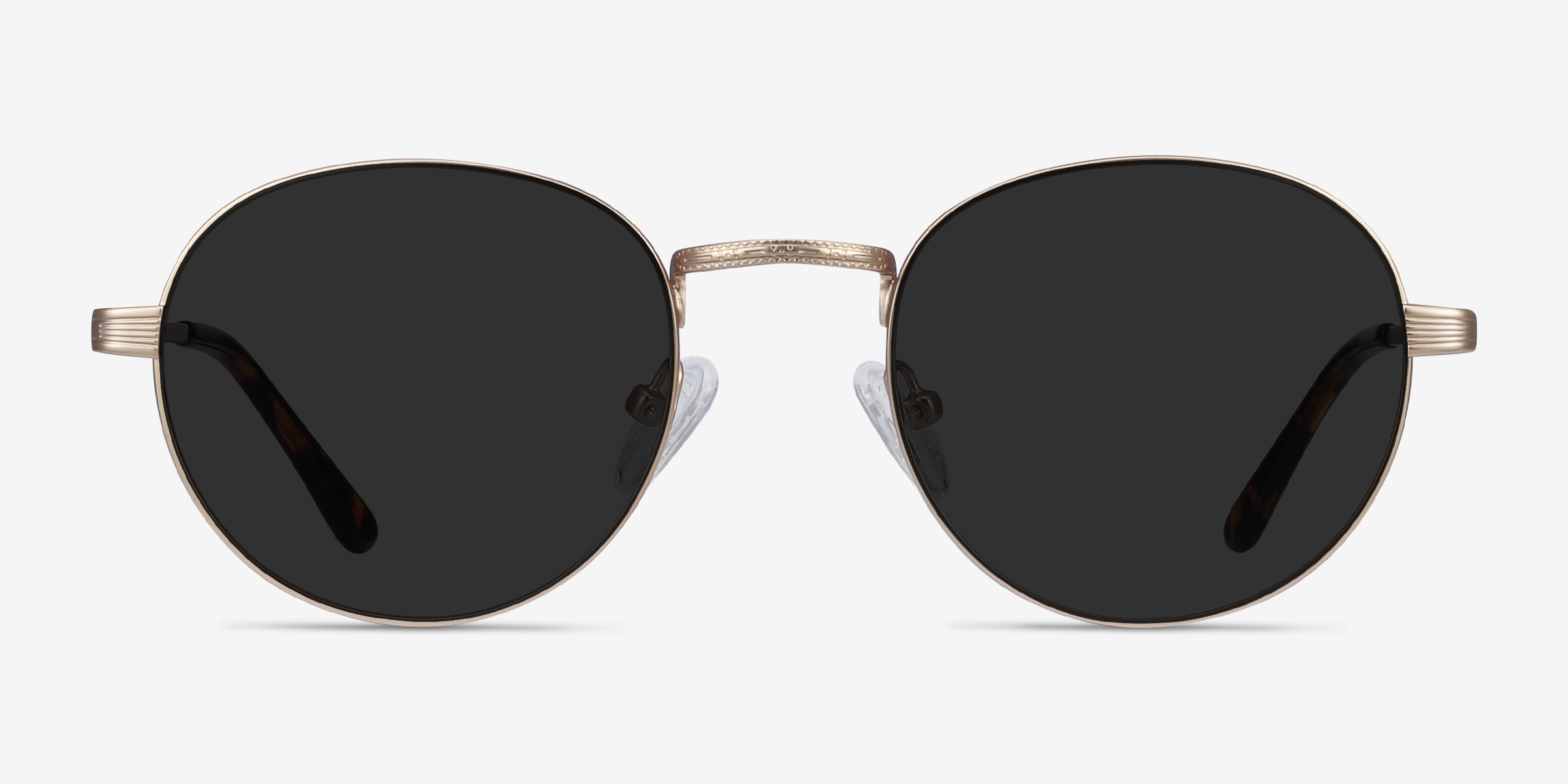 Sun Belleville Doré MétalSoleil de Lunette de vue d'EyeBuyDirect, Vue de Face