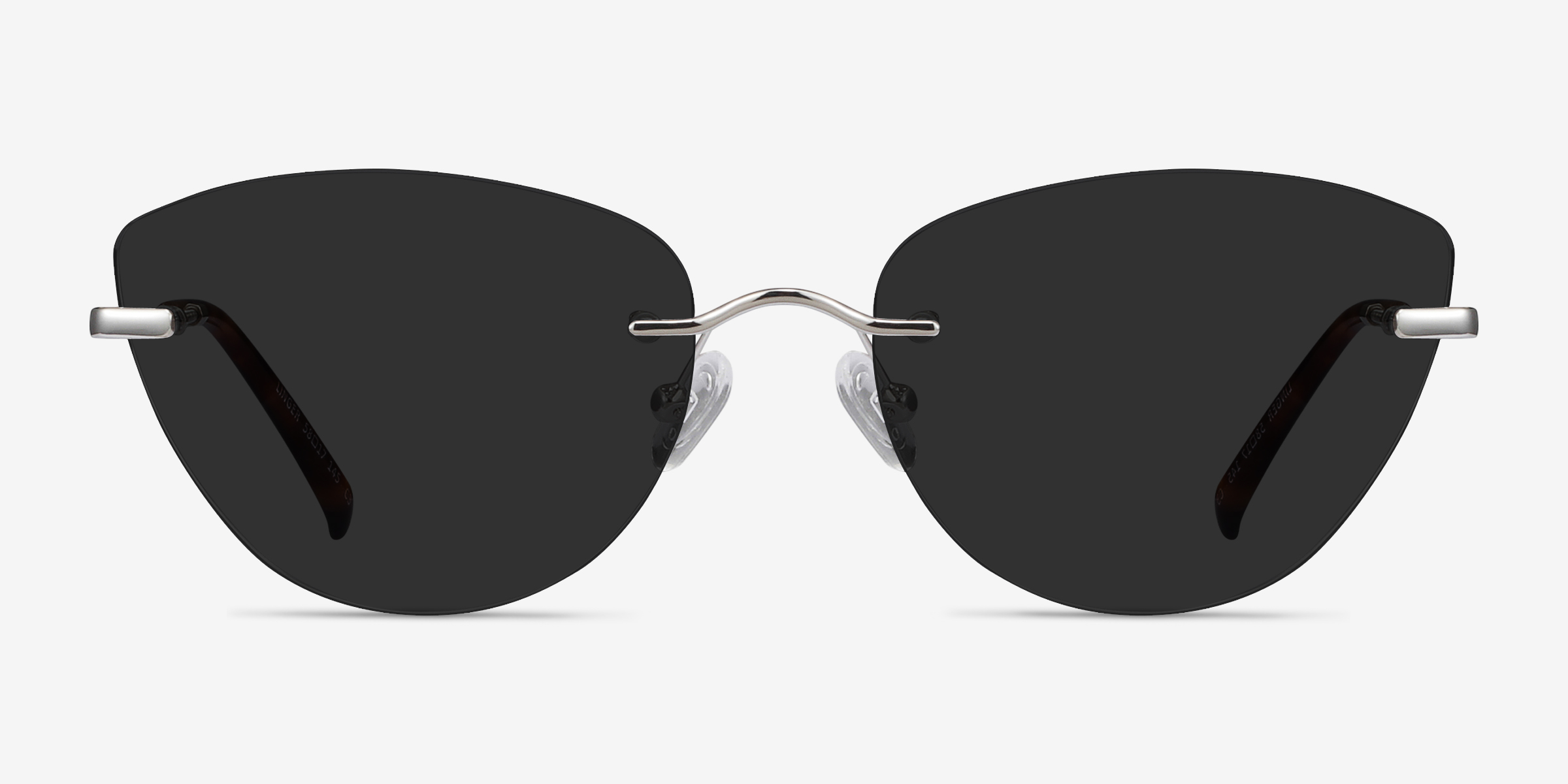 Linger Argenté MétalSoleil de Lunette de vue d'EyeBuyDirect, Vue de Face