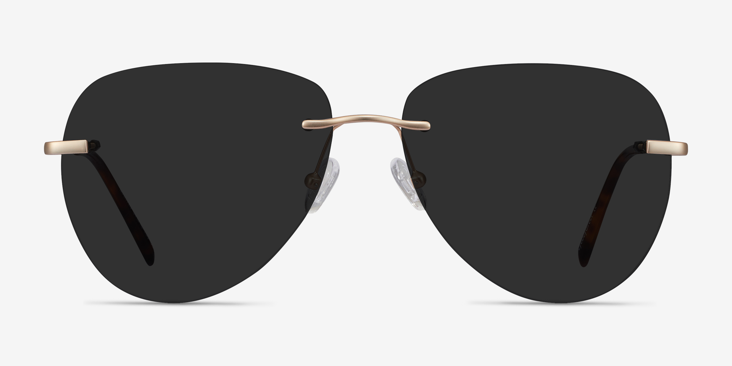 Martin Matte Gold MétalSoleil de Lunette de vue d'EyeBuyDirect, Vue de Face