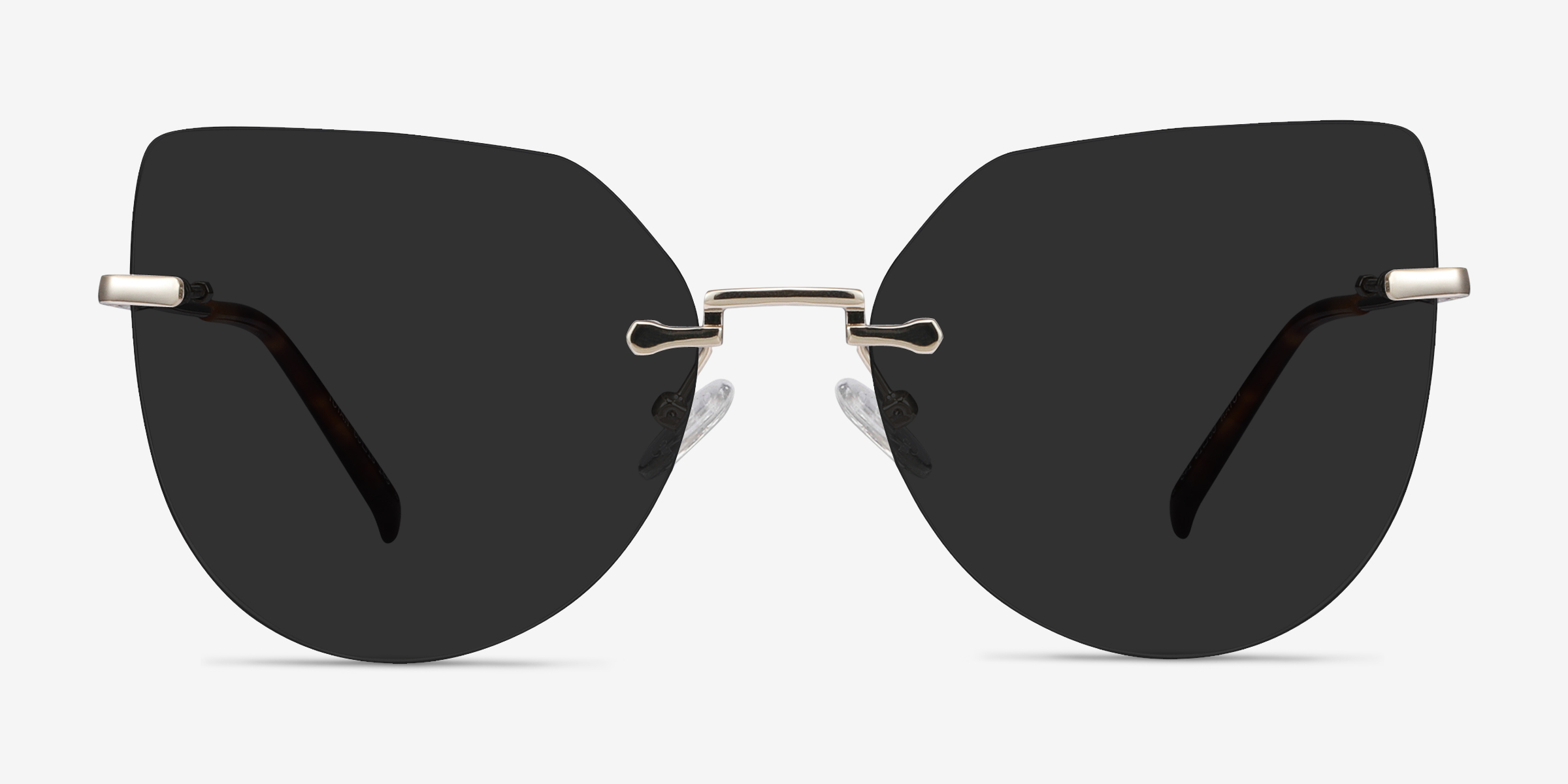 Toyah Light Gold MétalSoleil de Lunette de vue d'EyeBuyDirect, Vue de Face