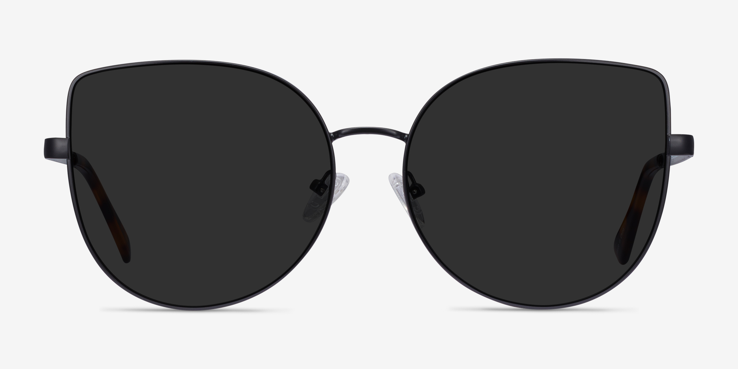 Bless Noir MétalSoleil de Lunette de vue d'EyeBuyDirect, Vue de Face