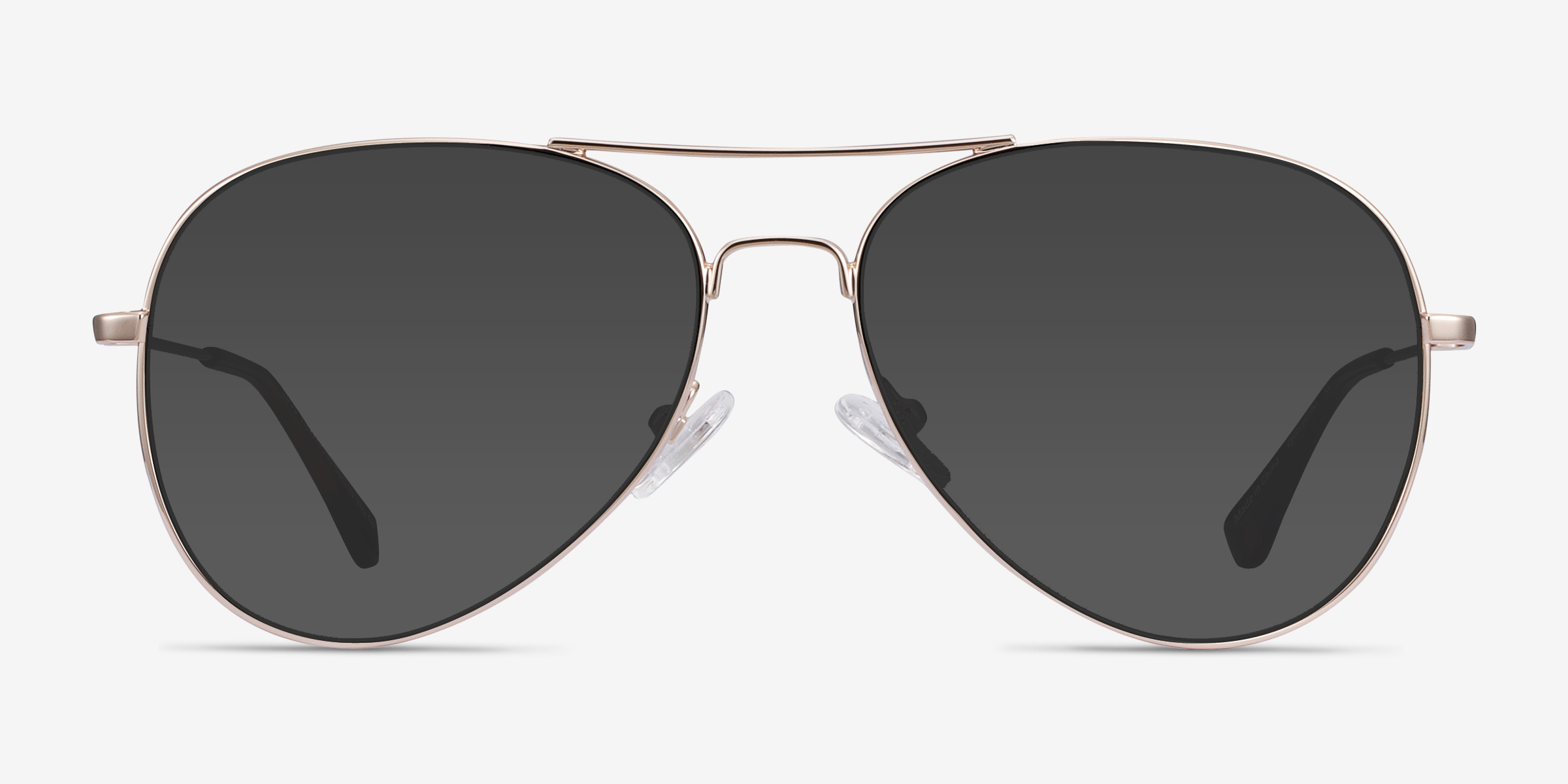 Good Vibrations Doré MétalSoleil de Lunette de vue d'EyeBuyDirect, Vue de Face