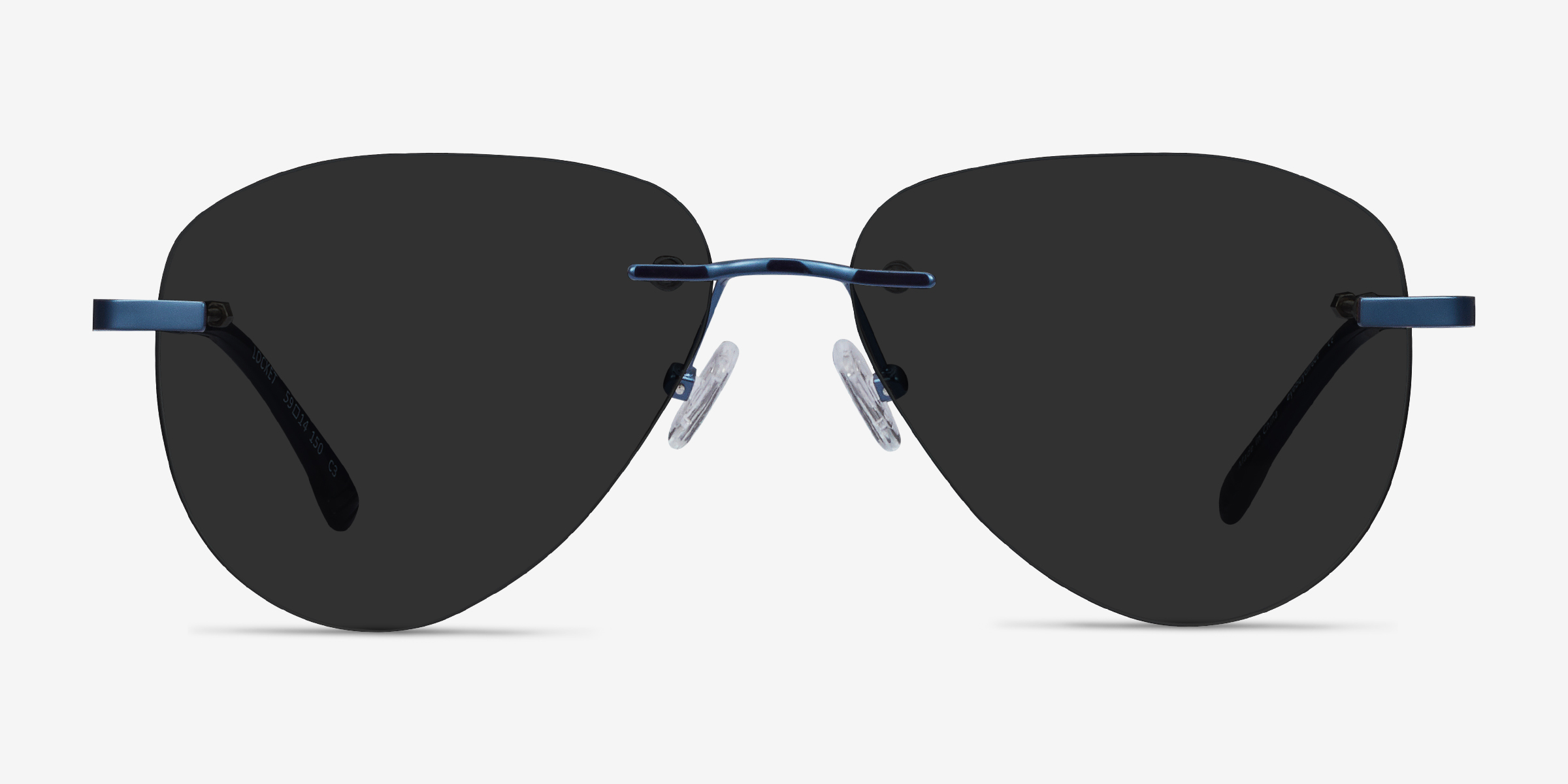 Locket Bleu marine MétalSoleil de Lunette de vue d'EyeBuyDirect, Vue de Face