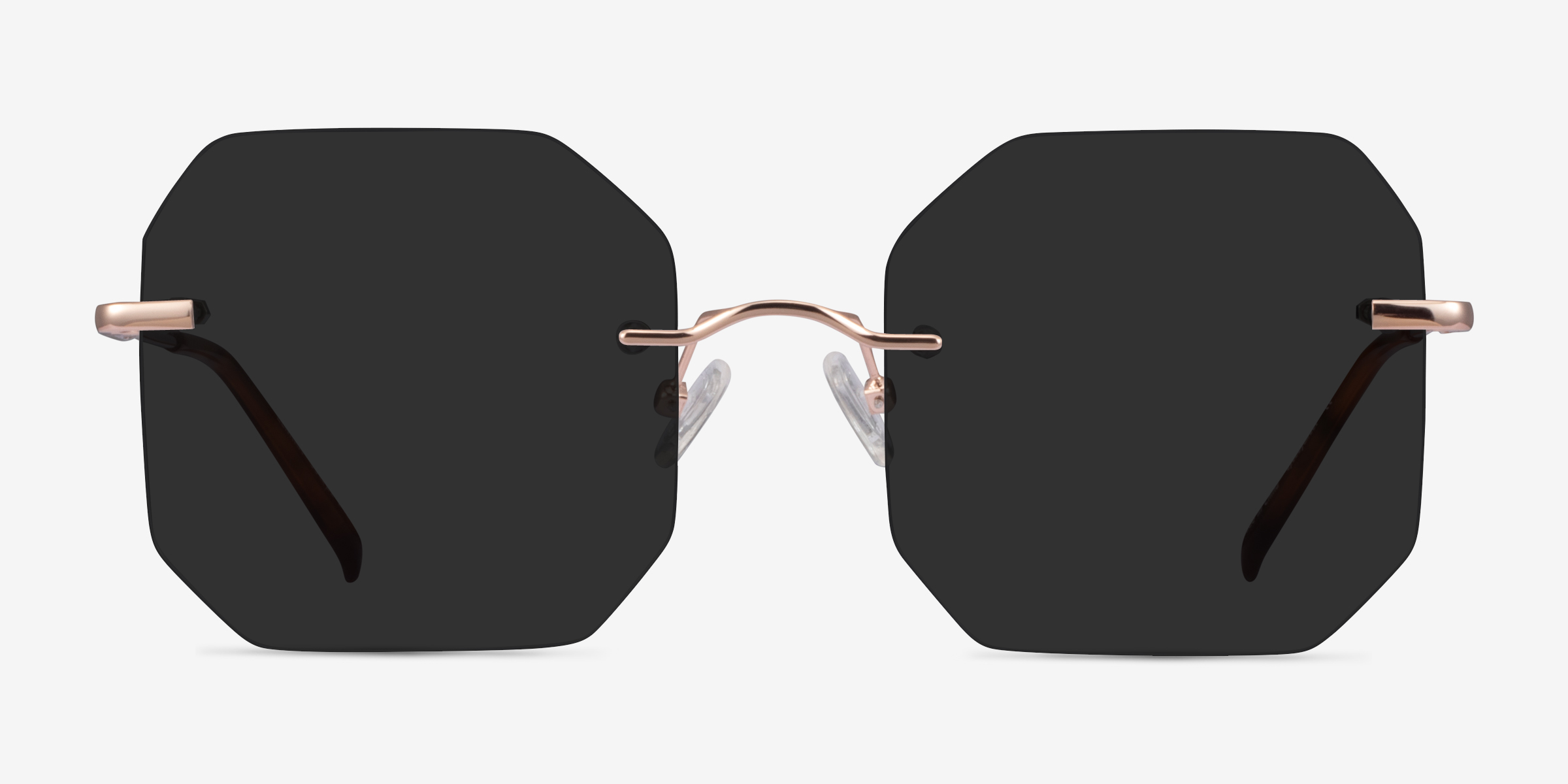 Elmira Or rose MétalSoleil de Lunette de vue d'EyeBuyDirect, Vue de Face