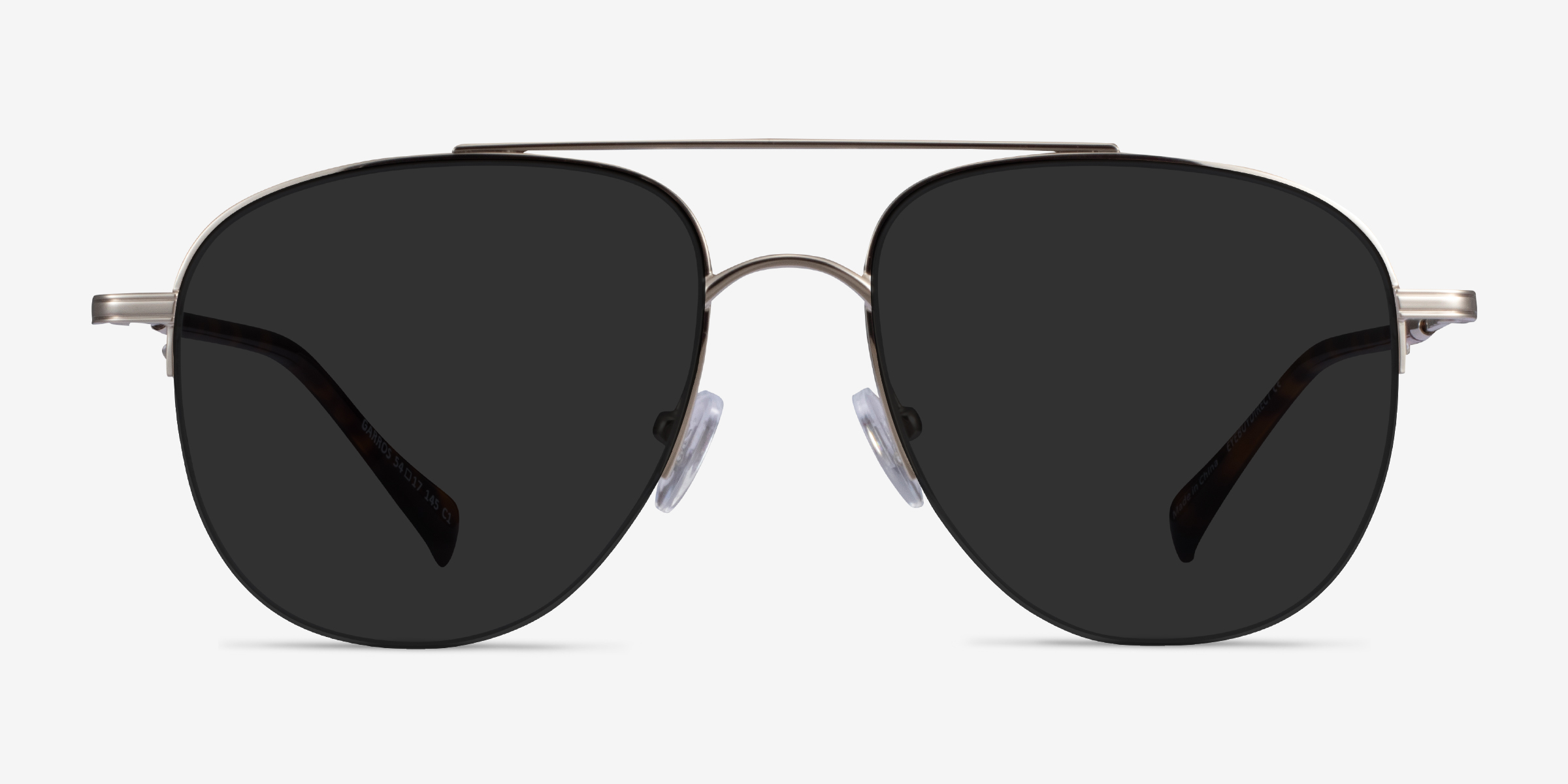 Garros Silver Tortoise MétalSoleil de Lunette de vue d'EyeBuyDirect, Vue de Face