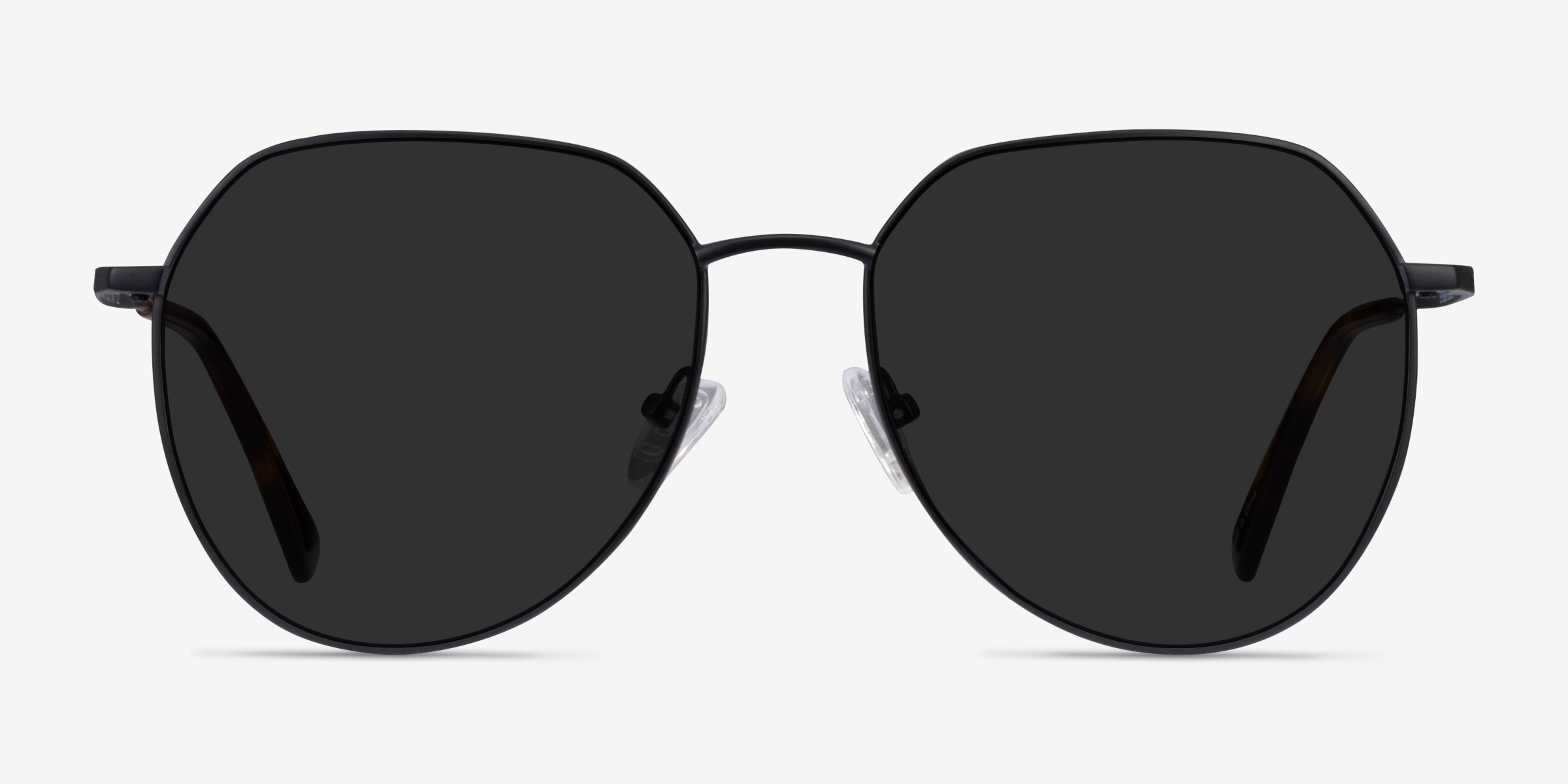 Carlsbad Noir MétalSoleil de Lunette de vue d'EyeBuyDirect, Vue de Face