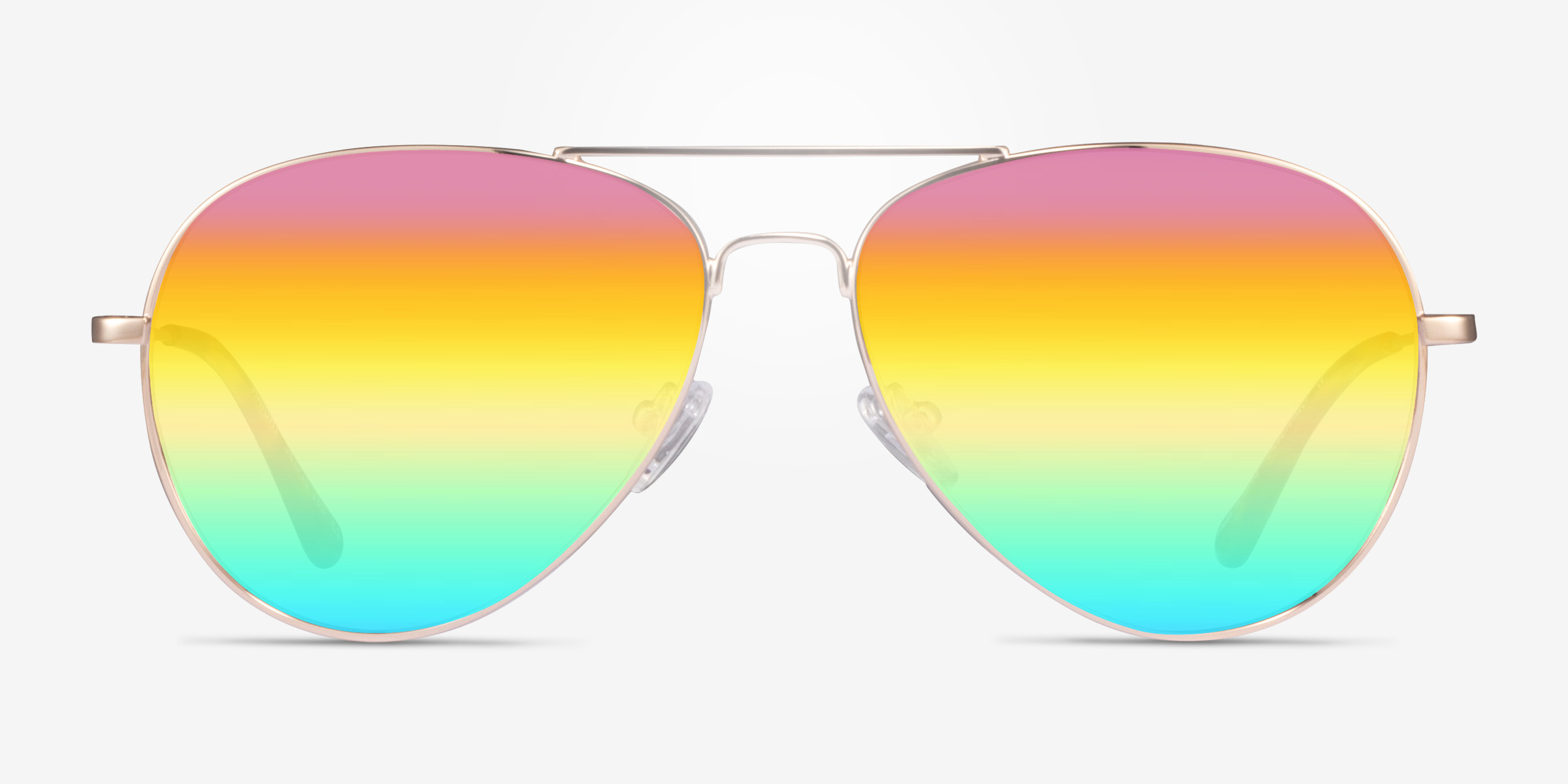 Haight Doré MétalSoleil de Lunette de vue d'EyeBuyDirect, Vue de Face