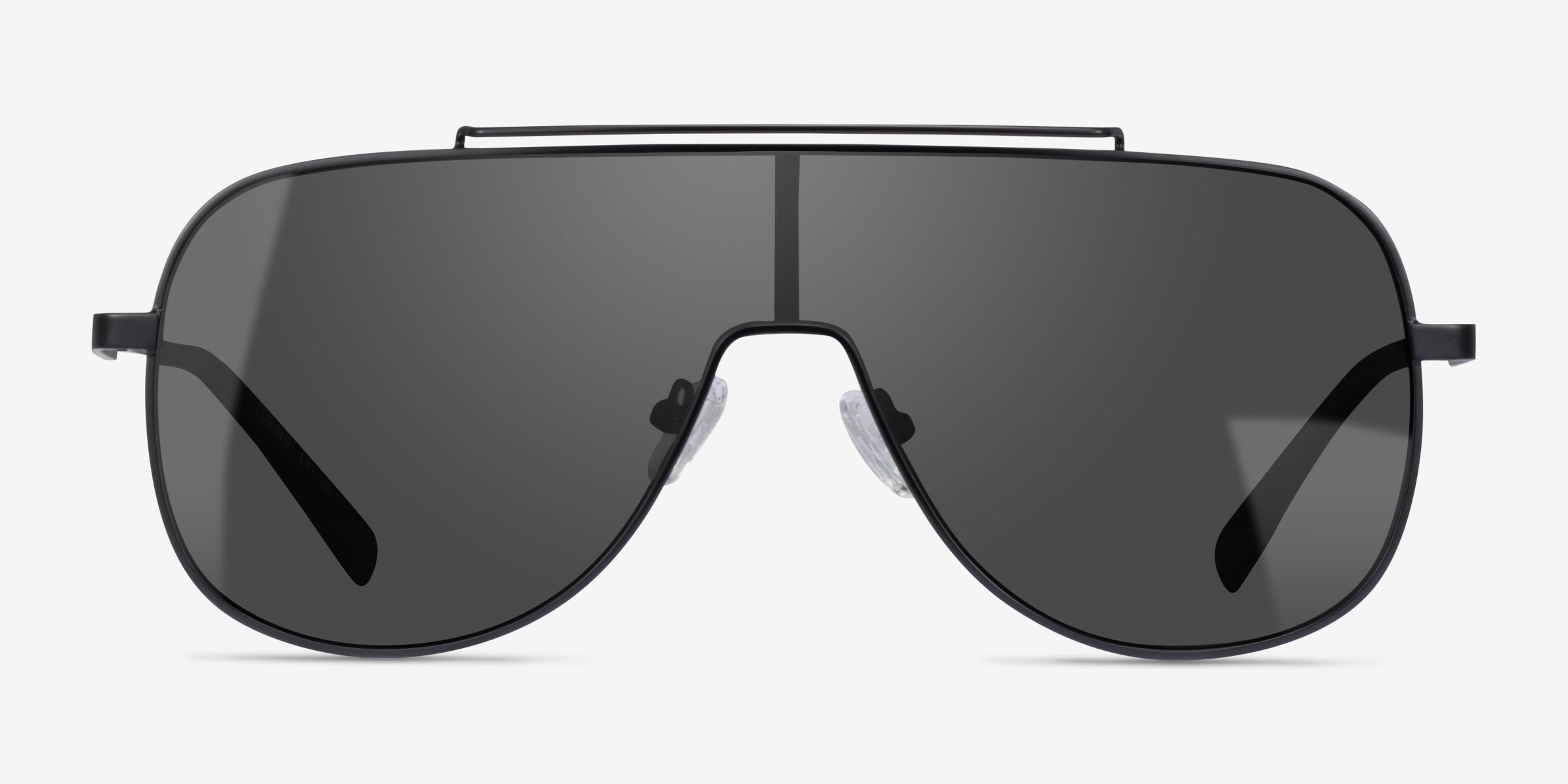 Turing Noir MétalSoleil de Lunette de vue d'EyeBuyDirect, Vue de Face