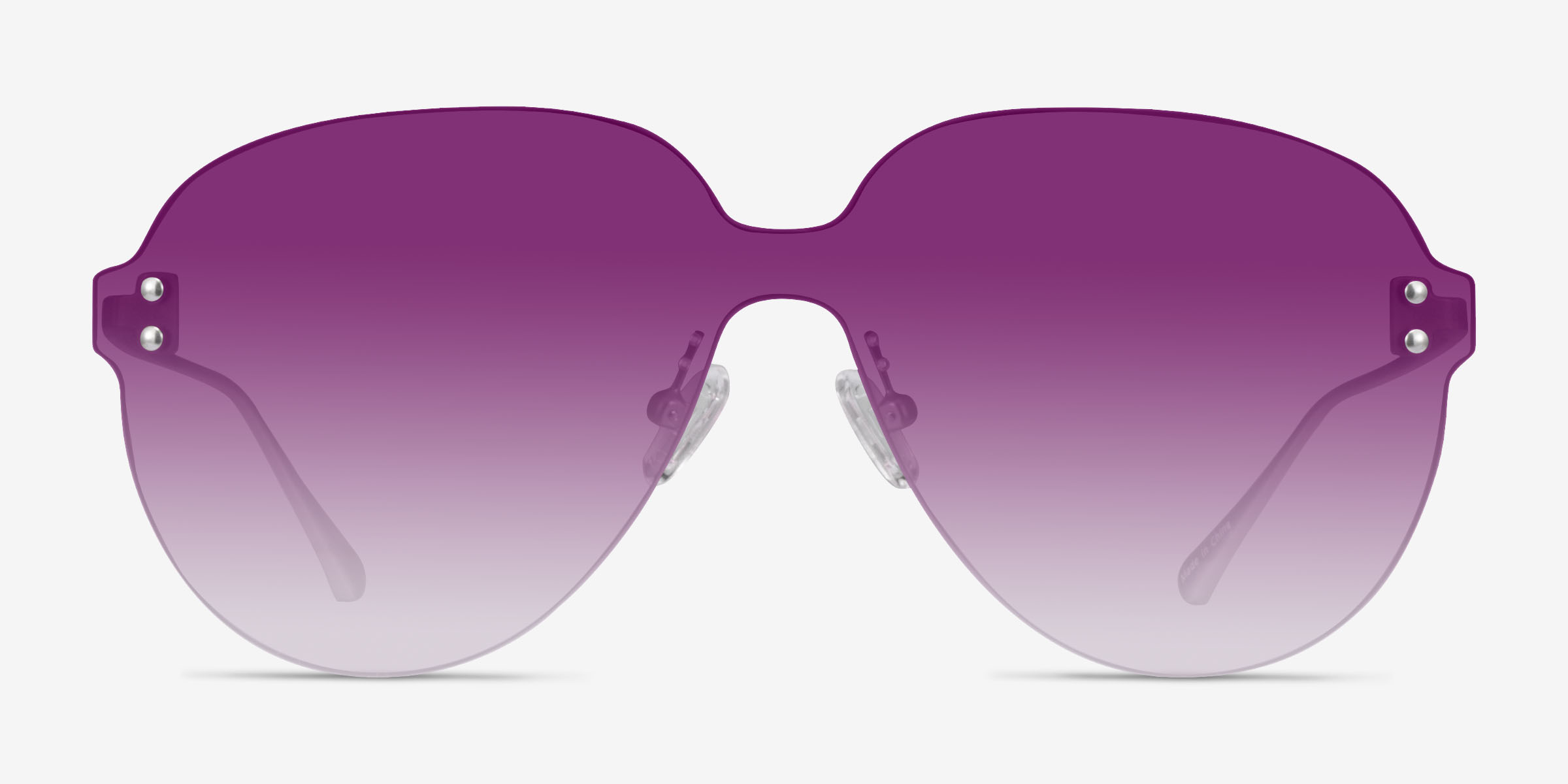 Scope Matte Silver MétalSoleil de Lunette de vue d'EyeBuyDirect, Vue de Face