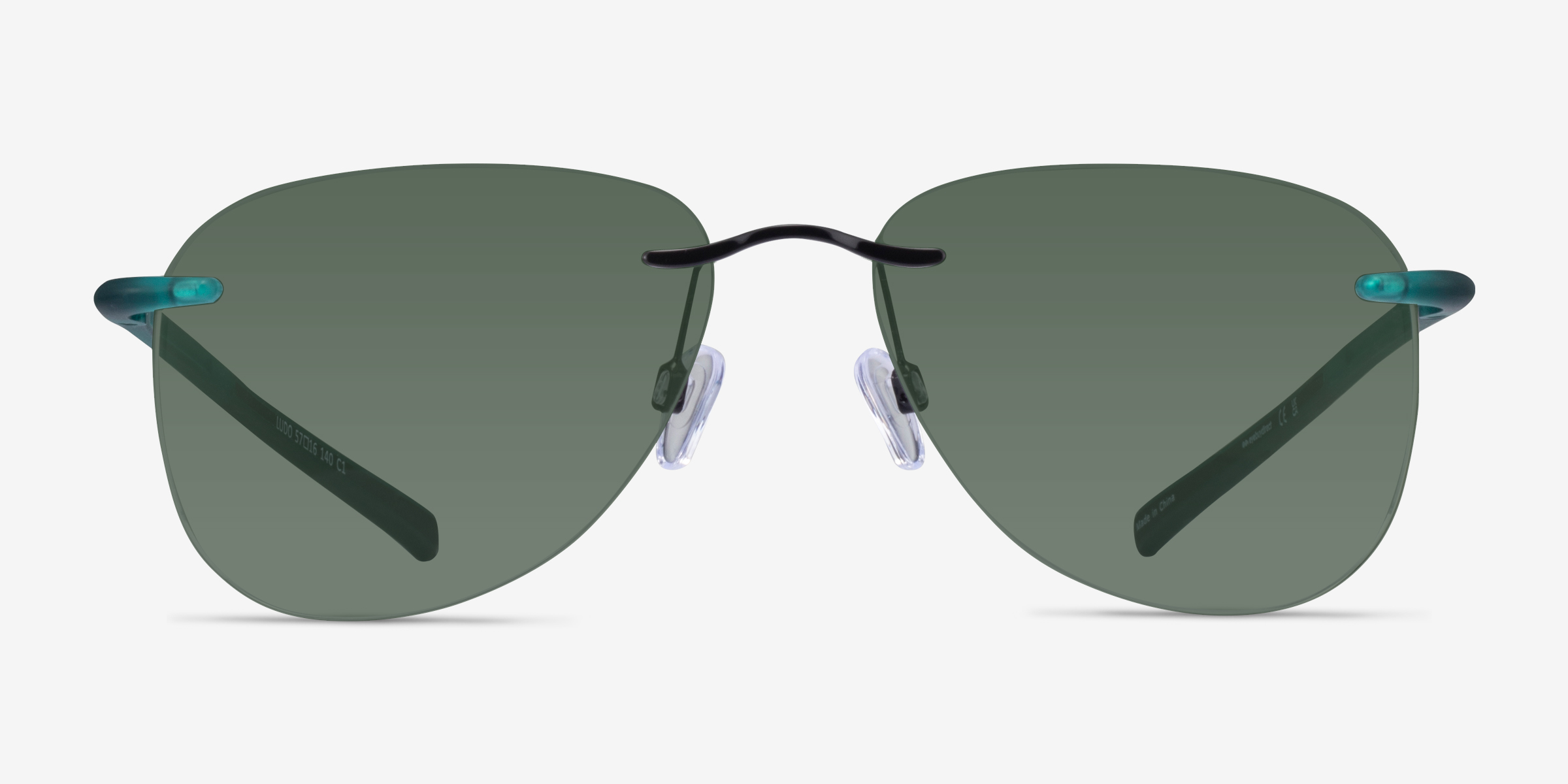 Ludo Noir PlastiqueSoleil de Lunette de vue d'EyeBuyDirect, Vue de Face