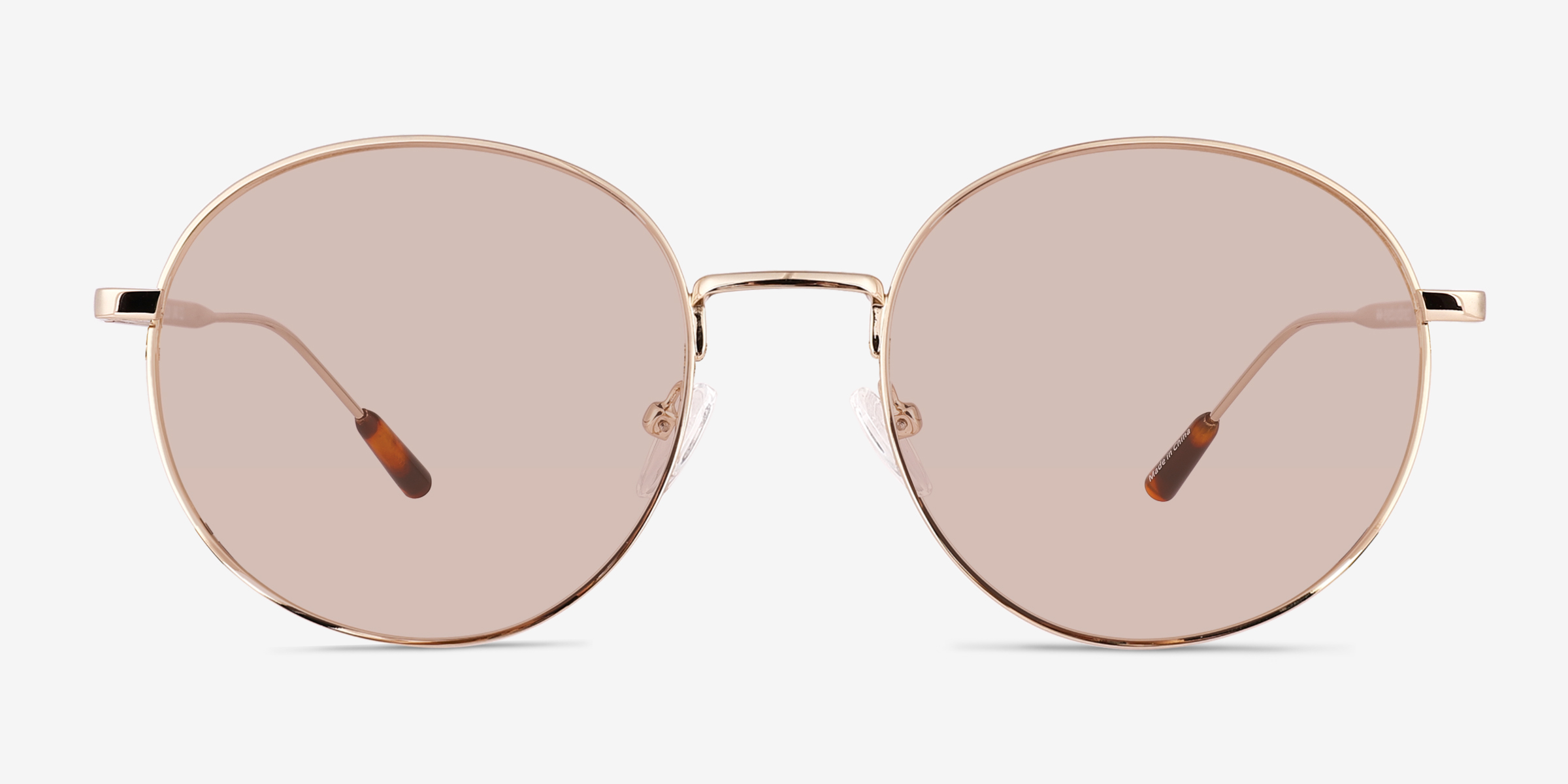 Olin Shiny Gold Tortoise MétalSoleil de Lunette de vue d'EyeBuyDirect, Vue de Face