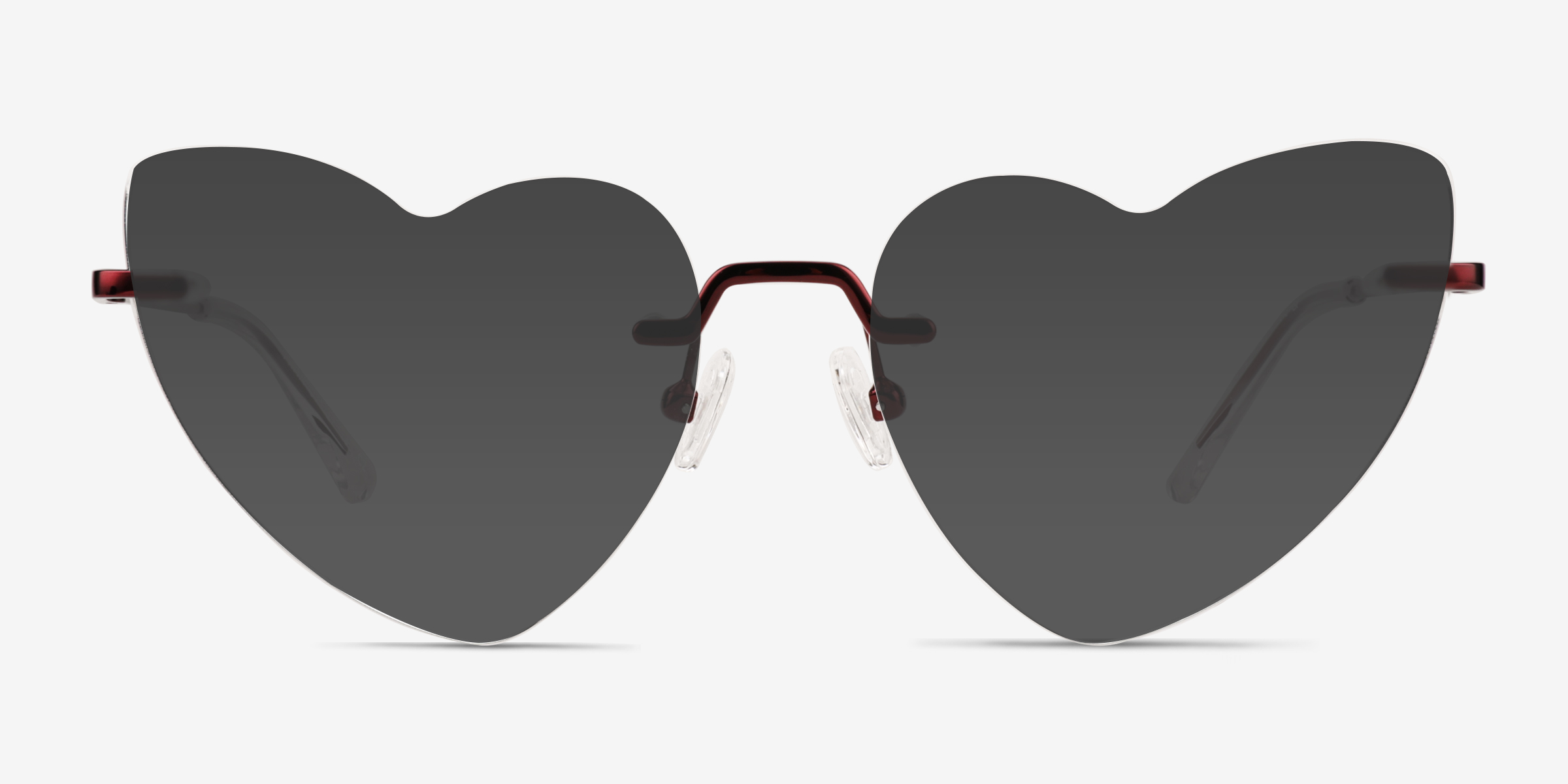 Priya Shiny Red MétalSoleil de Lunette de vue d'EyeBuyDirect, Vue de Face