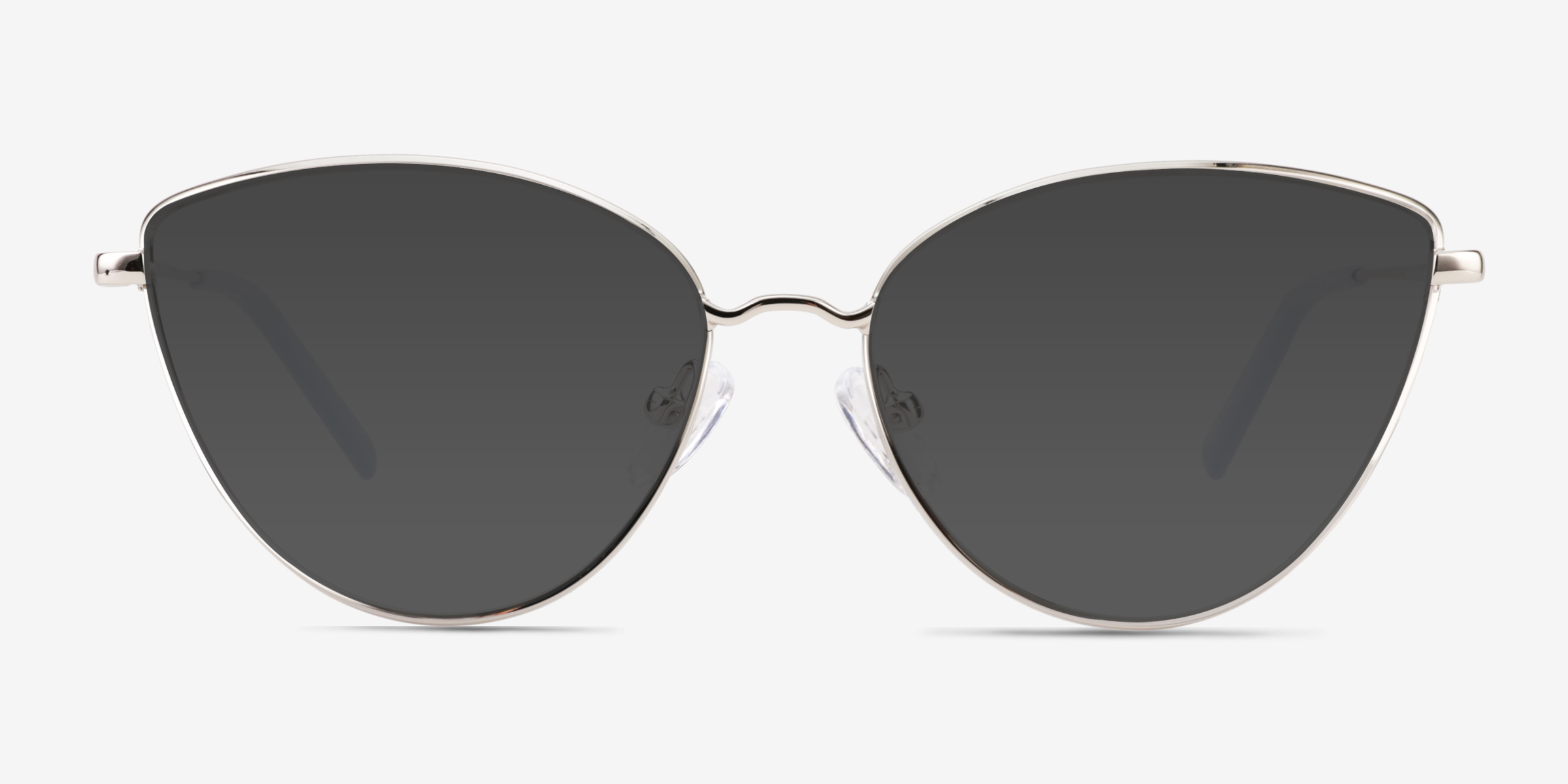 Tanvi Shiny Silver MétalSoleil de Lunette de vue d'EyeBuyDirect, Vue de Face