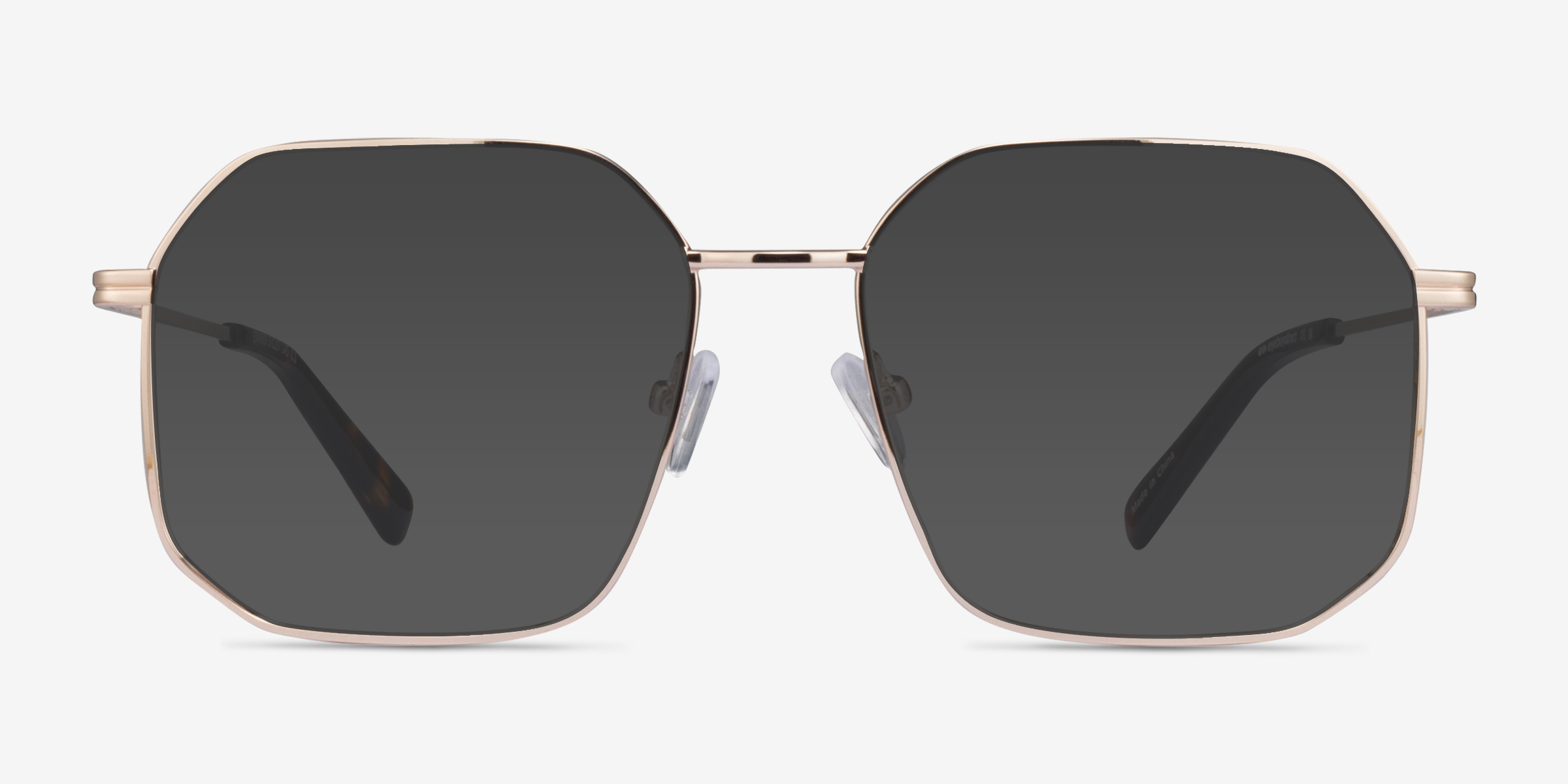 Expand Shiny Gold MétalSoleil de Lunette de vue d'EyeBuyDirect, Vue de Face