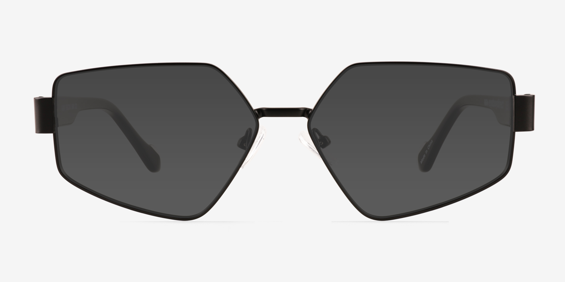 Klay Noir MétalSoleil de Lunette de vue d'EyeBuyDirect, Vue de Face