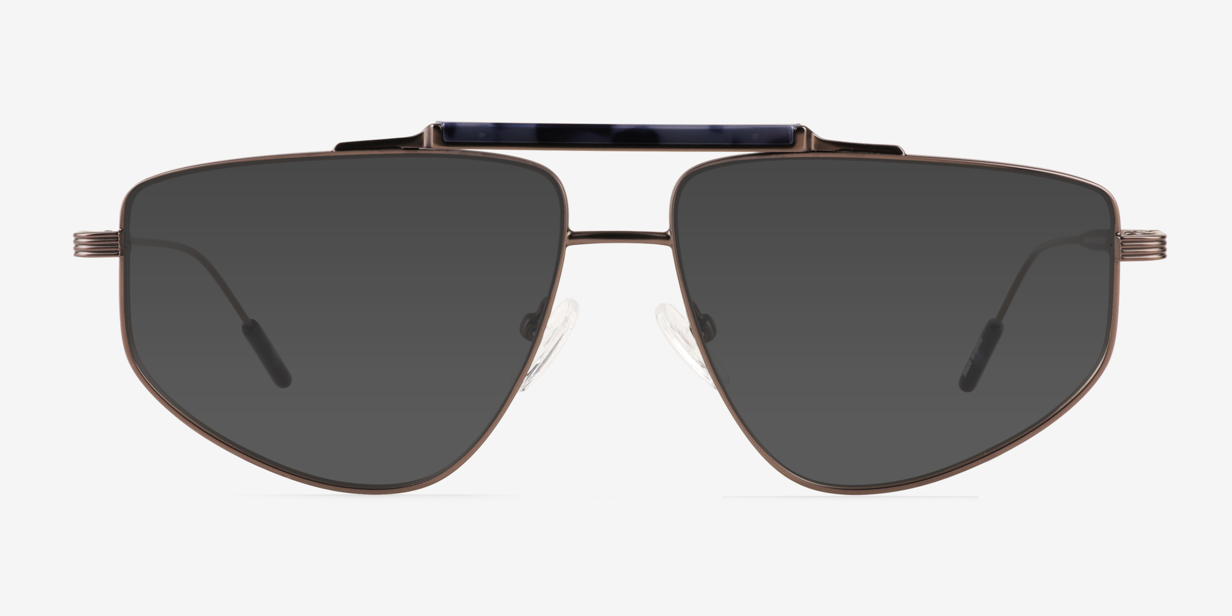 Rilee Blue Tortoise Gunmetal MétalSoleil de Lunette de vue d'EyeBuyDirect, Vue de Face