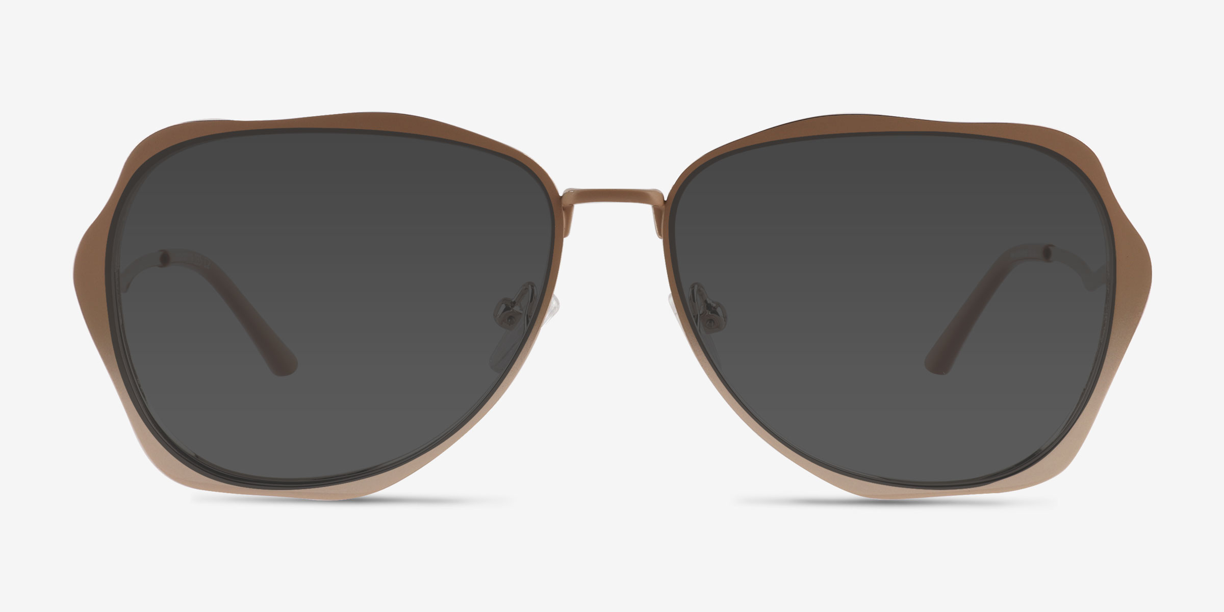 Teo Gradient Matte Brown MétalSoleil de Lunette de vue d'EyeBuyDirect, Vue de Face