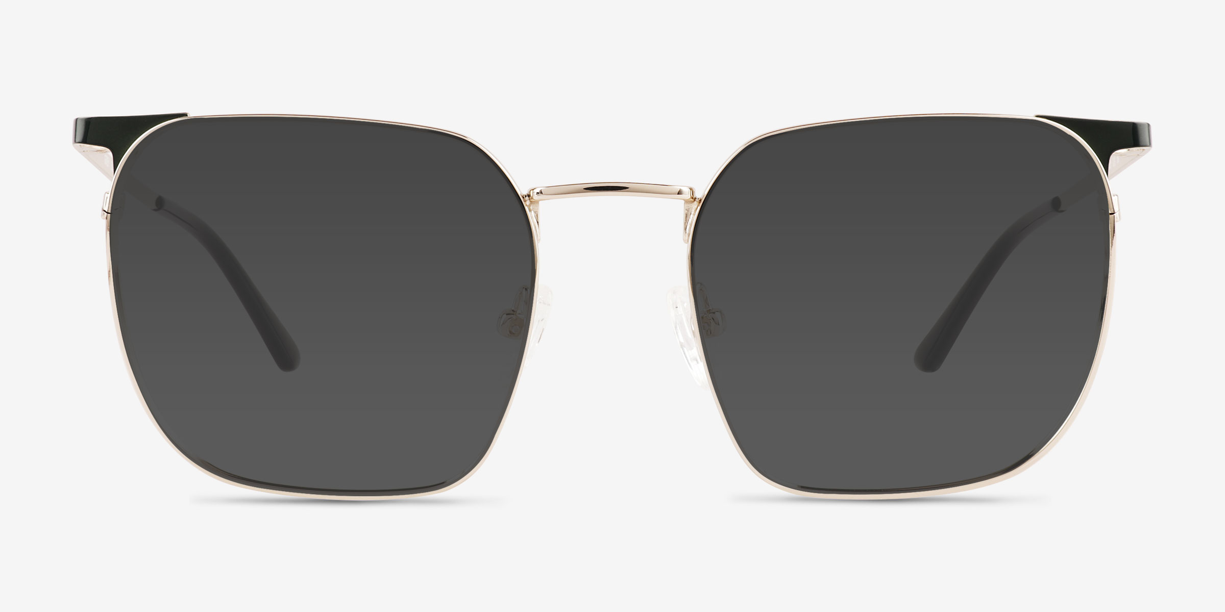 Grey Shiny Gold Green MétalSoleil de Lunette de vue d'EyeBuyDirect, Vue de Face