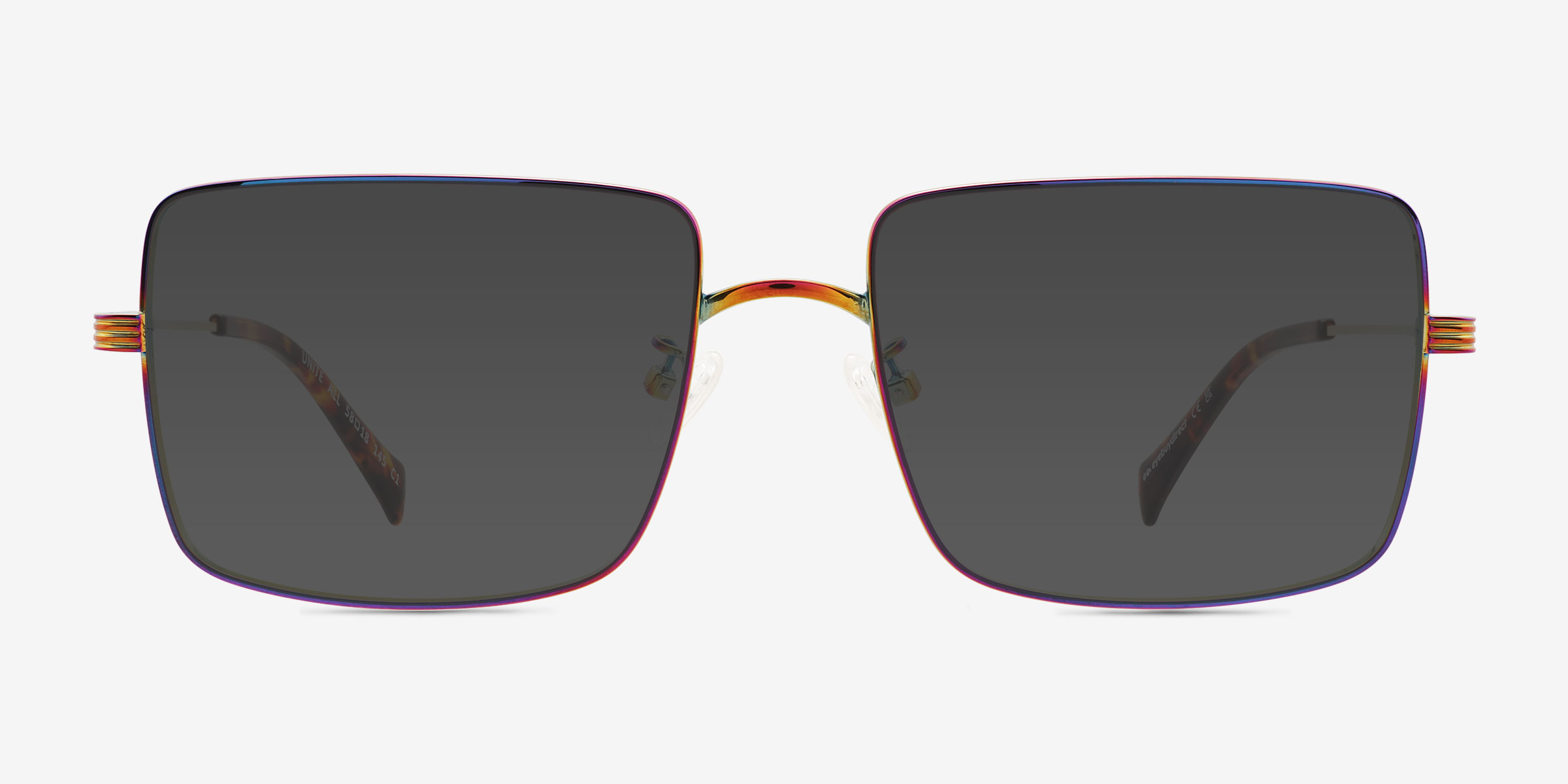 Unite All Rainbow Purple MétalSoleil de Lunette de vue d'EyeBuyDirect, Vue de Face