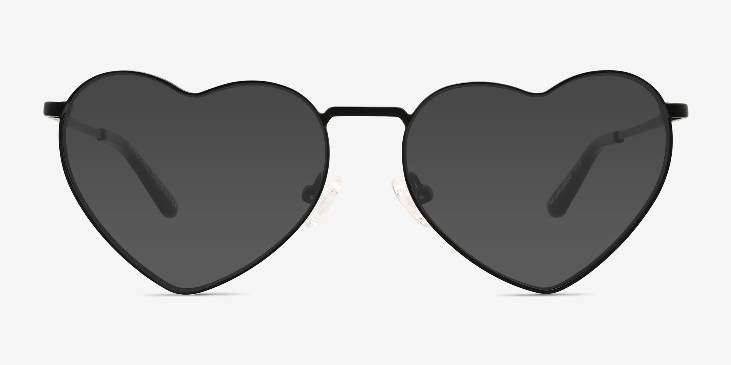 Wonderful Noir MétalSoleil de Lunette de vue d'EyeBuyDirect, Vue de Face