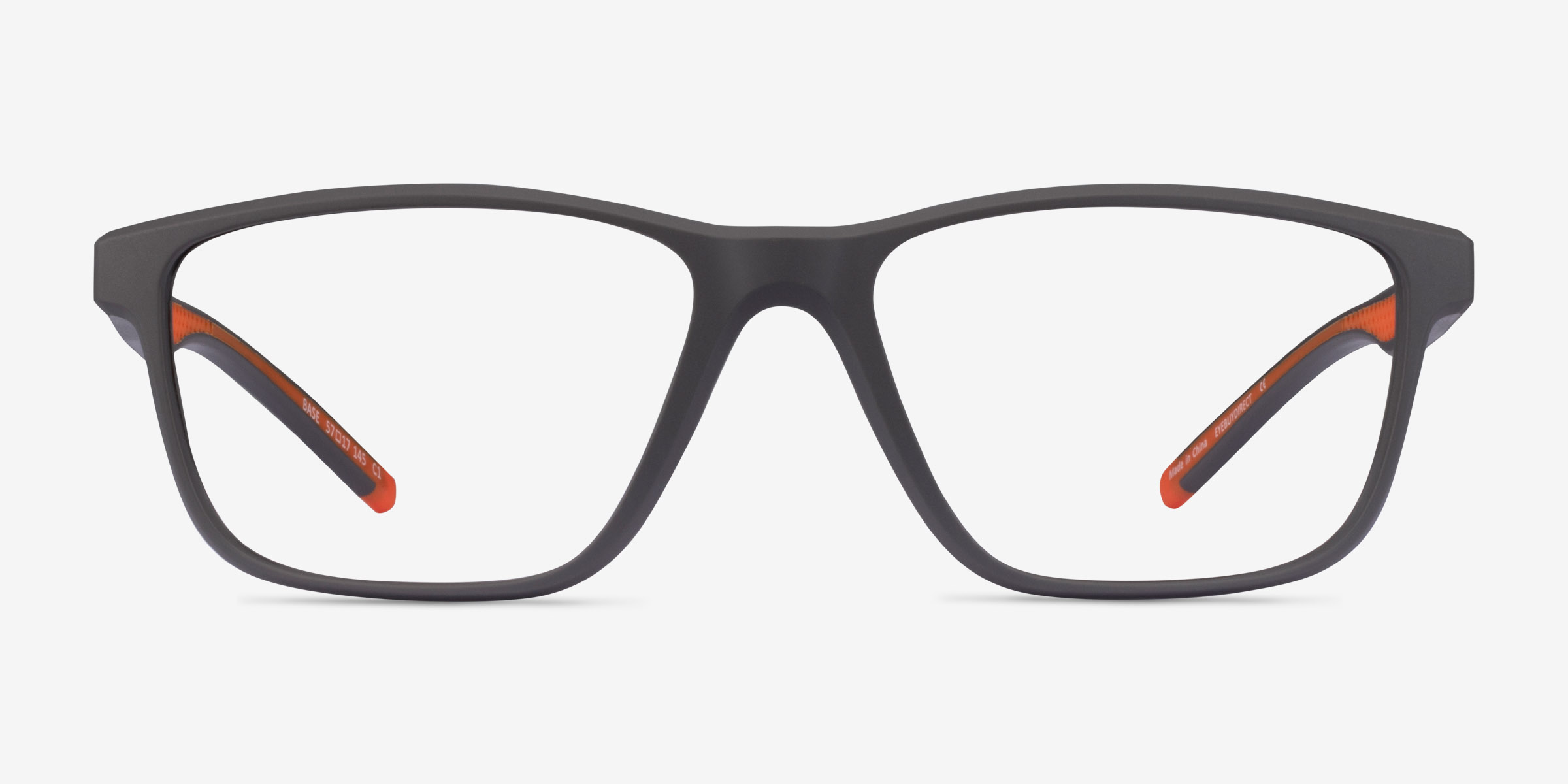 Base Gray Orange PlastiqueMontures de lunettes de vue d'EyeBuyDirect, Vue de Face