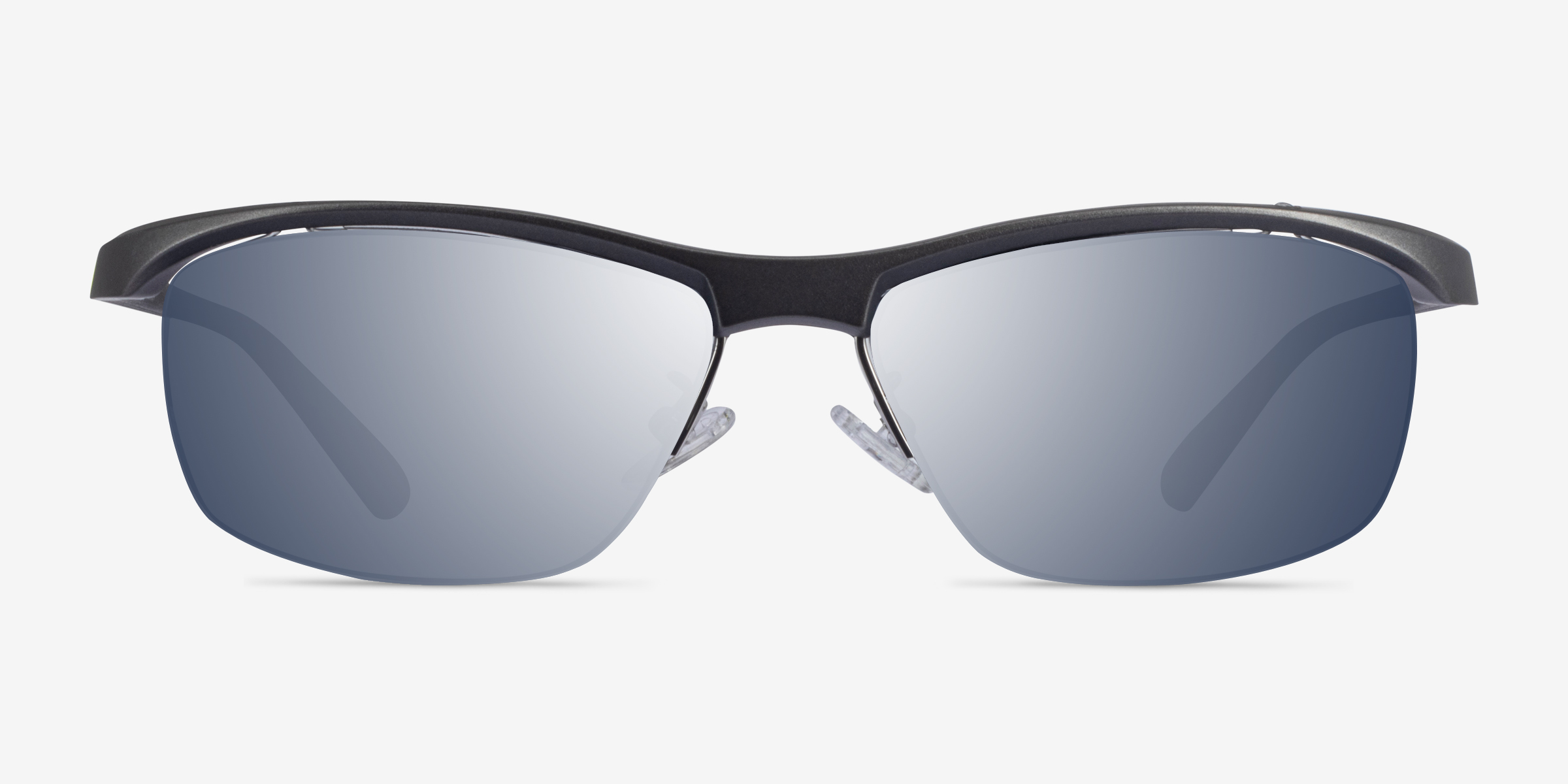 Yard Matte Gray Black PlastiqueSoleil de Lunette de vue d'EyeBuyDirect, Vue de Face