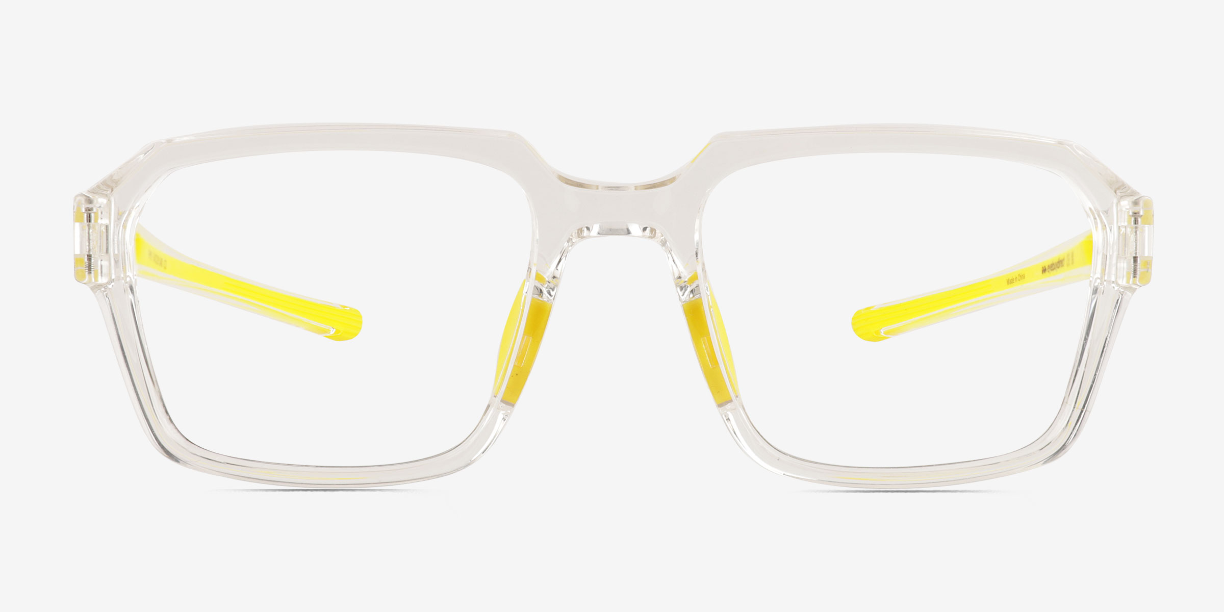 Phys Clear Yellow PlastiqueMontures de lunettes de vue d'EyeBuyDirect, Vue de Face