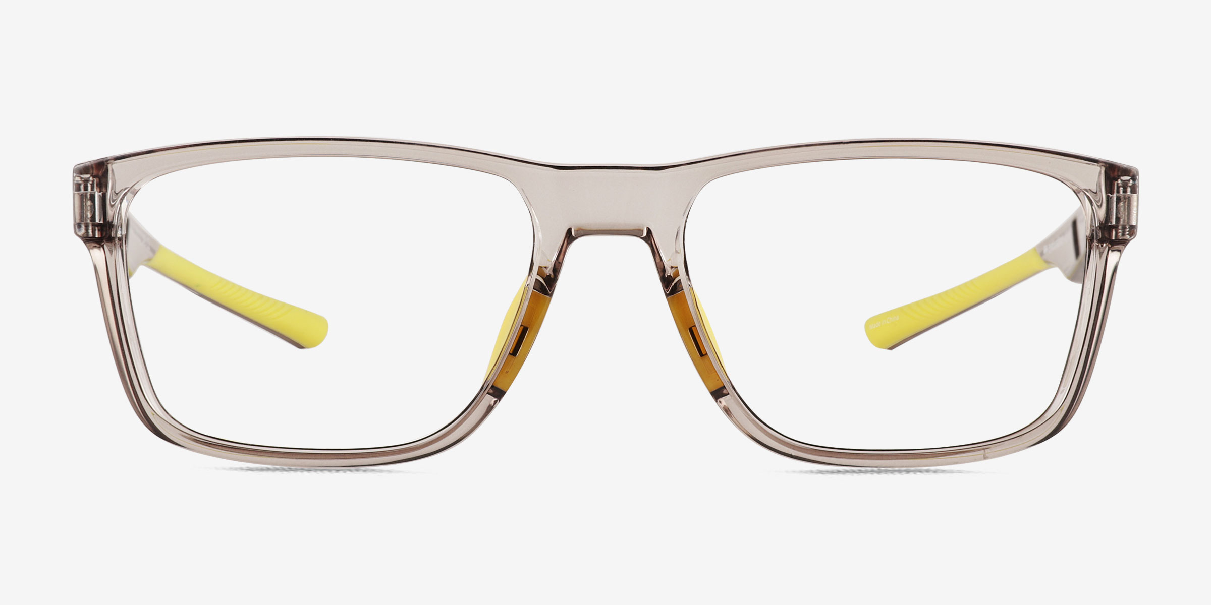 Dual Clear Gray PlastiqueMontures de lunettes de vue d'EyeBuyDirect, Vue de Face