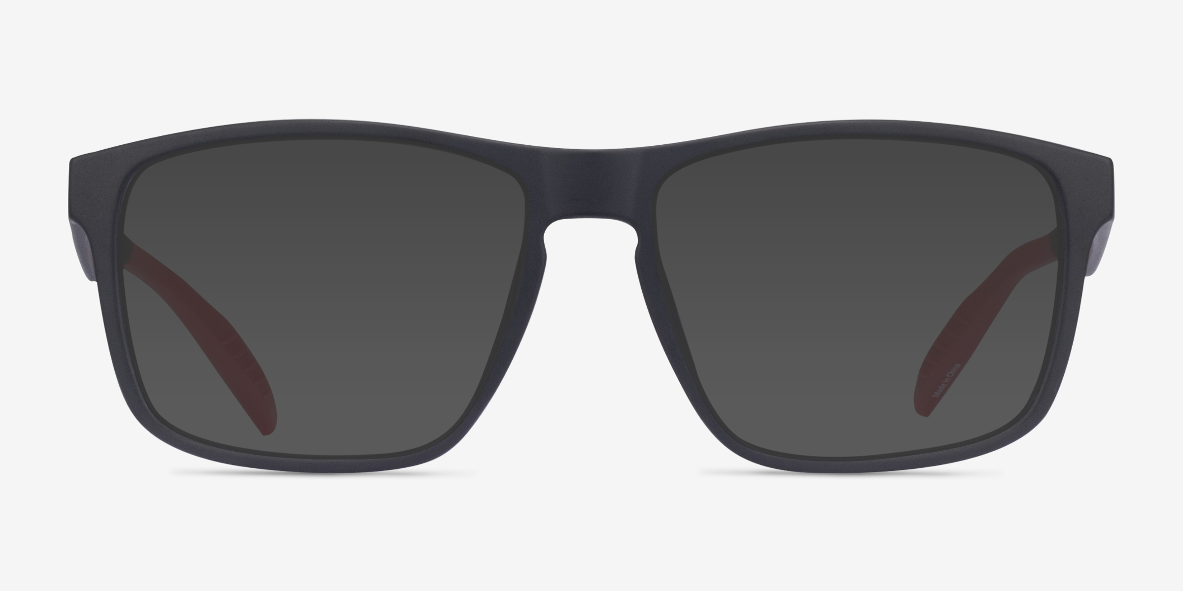 Oates Noir PlastiqueSoleil de Lunette de vue d'EyeBuyDirect, Vue de Face