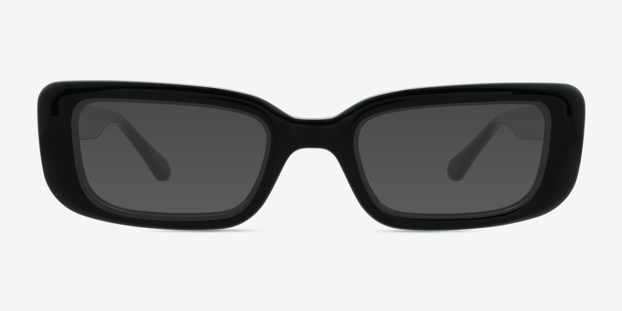 Norrie Noir PlastiqueSoleil de Lunette de vue d'EyeBuyDirect, Vue de Face