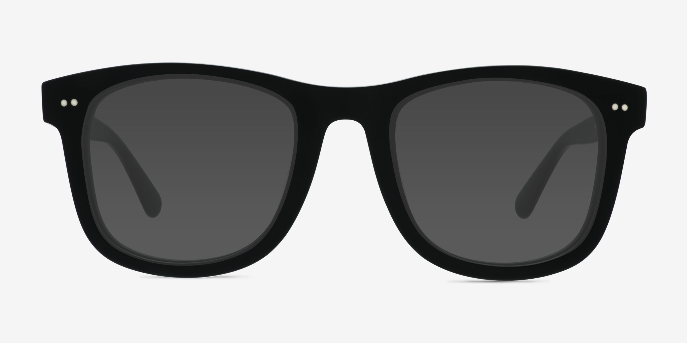 Nevada Matte Black AcétateSoleil de Lunette de vue d'EyeBuyDirect, Vue de Face