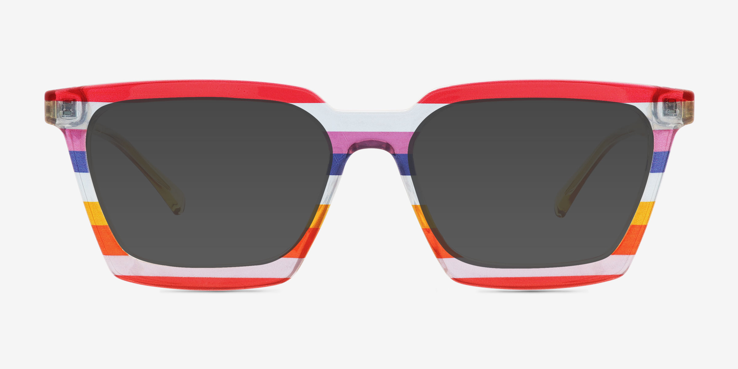 Own It Striped Rainbow PlastiqueSoleil de Lunette de vue d'EyeBuyDirect, Vue de Face