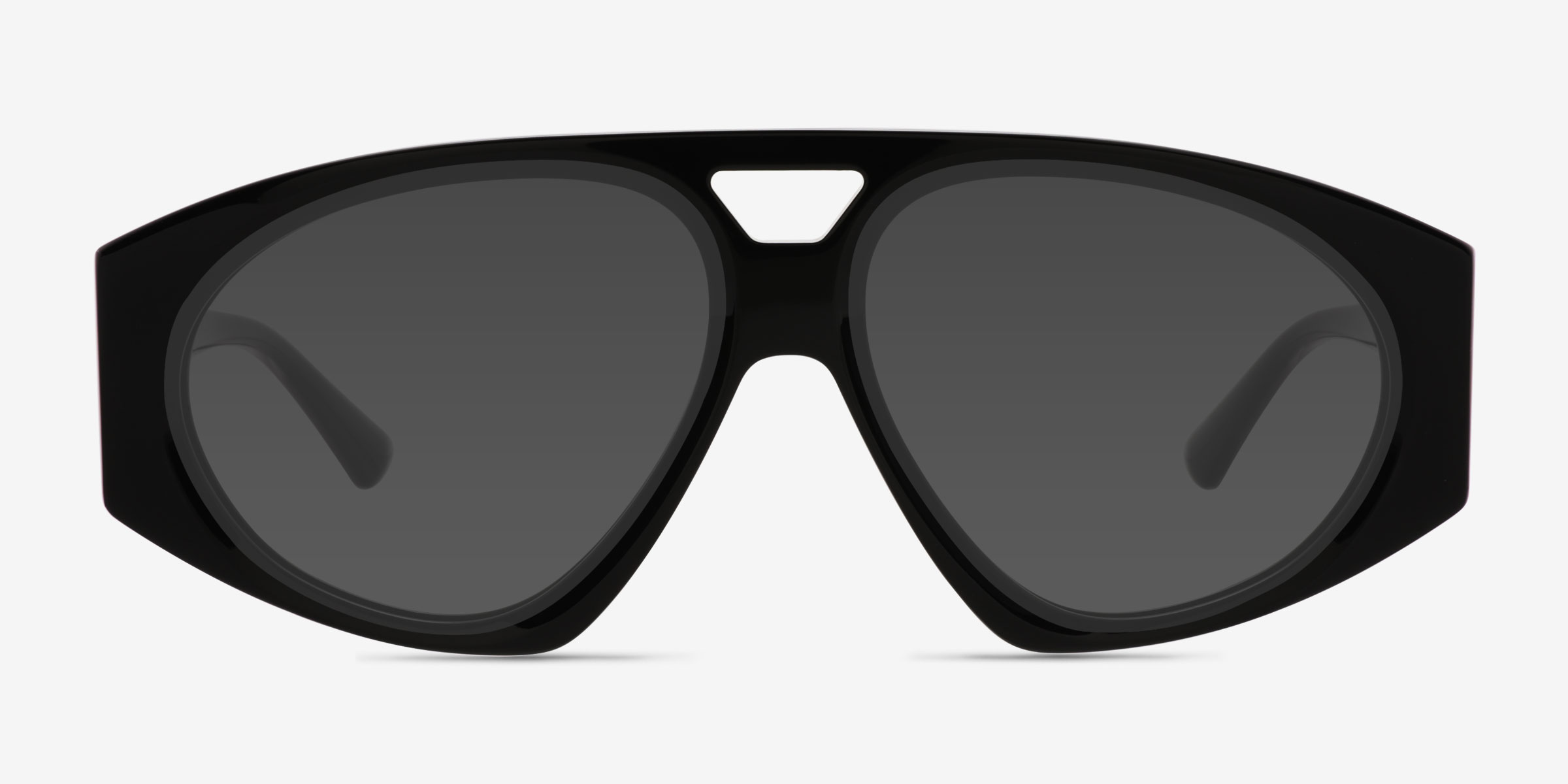 Flores Noir AcétateSoleil de Lunette de vue d'EyeBuyDirect, Vue de Face