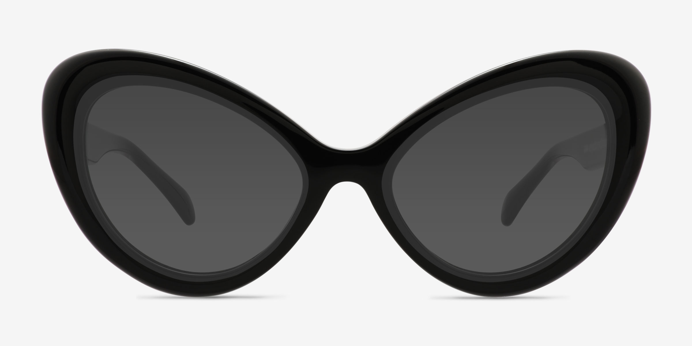 Babe Noir PlastiqueSoleil de Lunette de vue d'EyeBuyDirect, Vue de Face