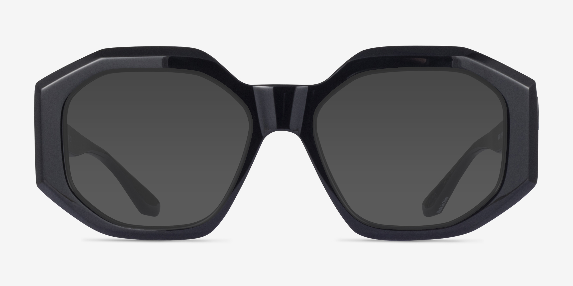 Estate Noir AcétateSoleil de Lunette de vue d'EyeBuyDirect, Vue de Face