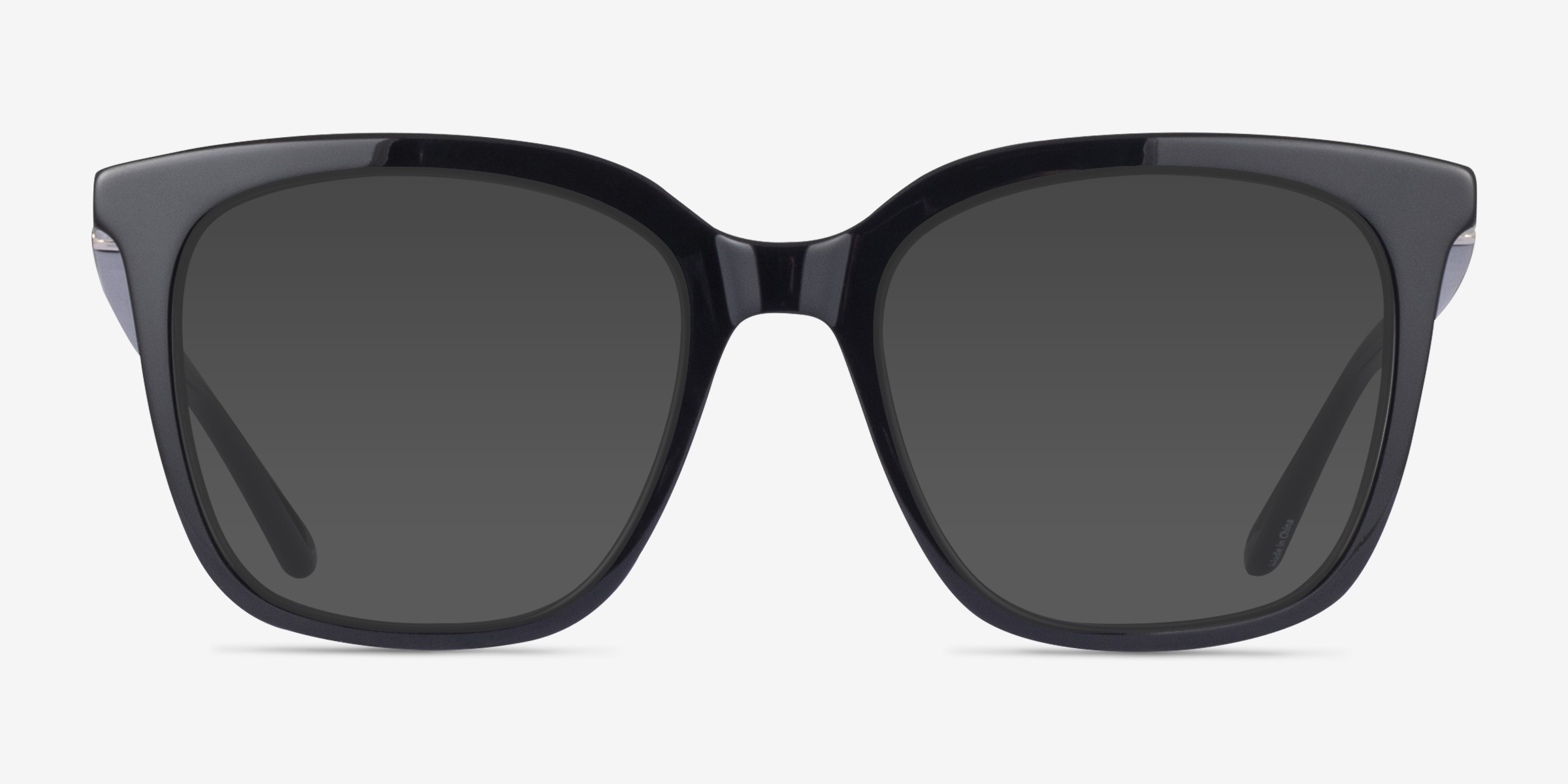 Blissful Noir AcétateSoleil de Lunette de vue d'EyeBuyDirect, Vue de Face