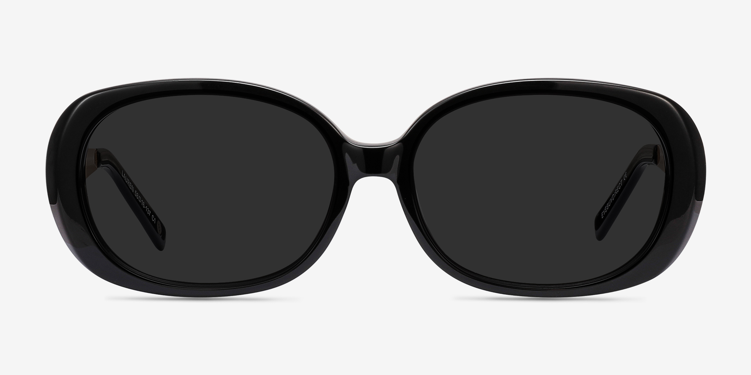 Lauren Noir Acetate-metalSoleil de Lunette de vue d'EyeBuyDirect, Vue de Face