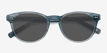 Clear Blue Till Dawn -  Vintage Acetate Sunglasses