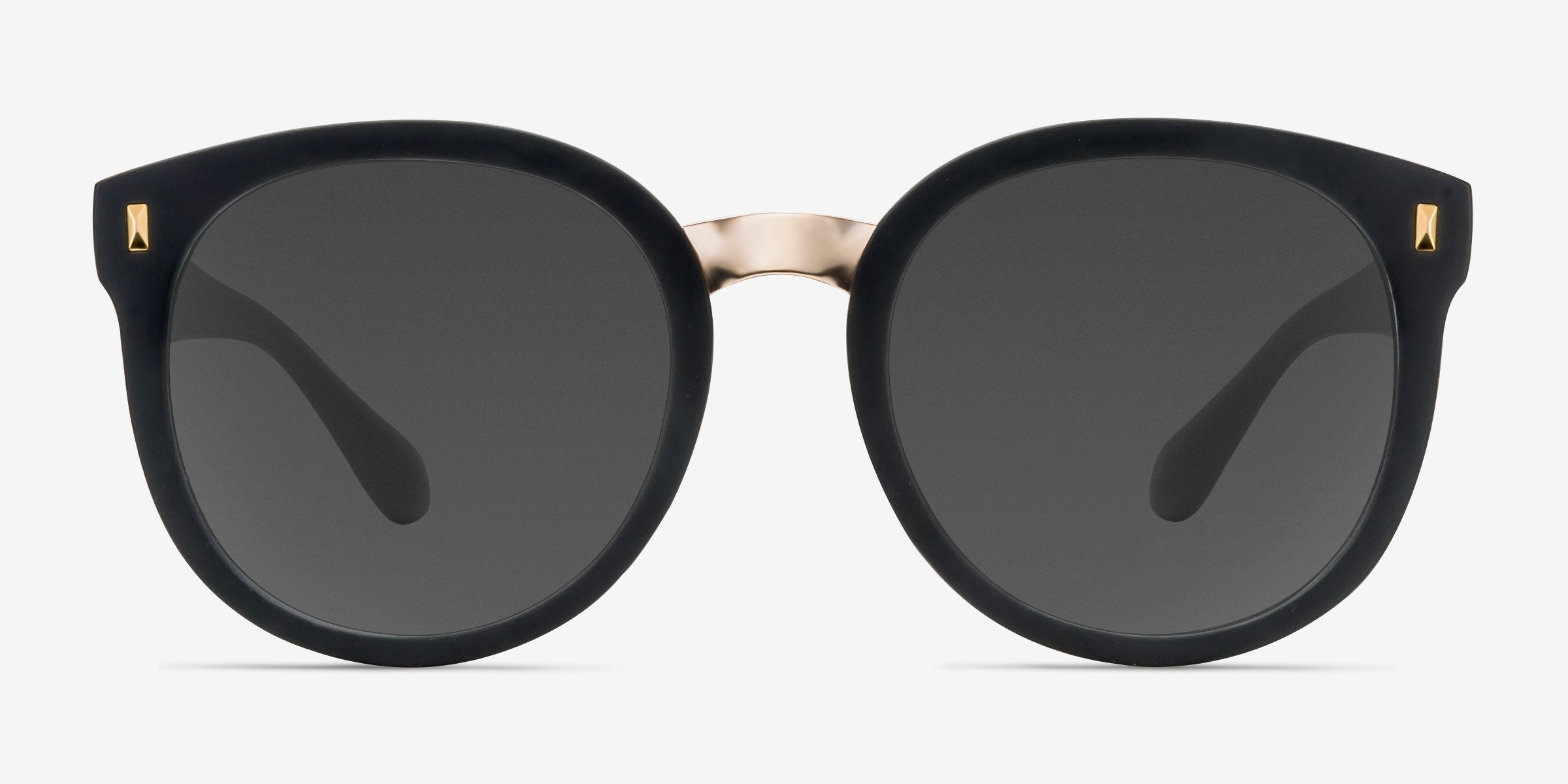 Vedette Matte Black Plastic-metalSoleil de Lunette de vue d'EyeBuyDirect, Vue de Face