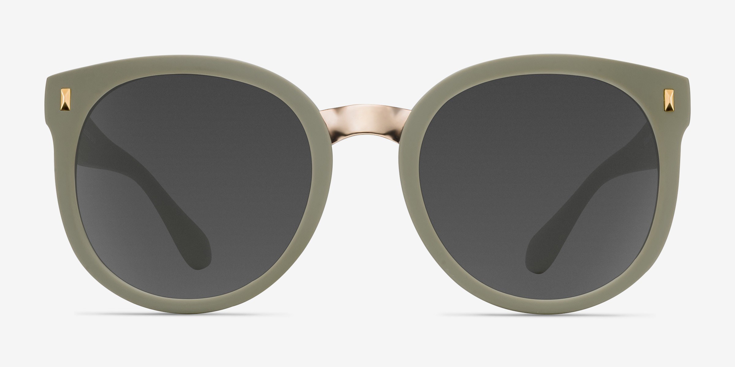 Vedette Matte Olive Plastic-metalSoleil de Lunette de vue d'EyeBuyDirect, Vue de Face