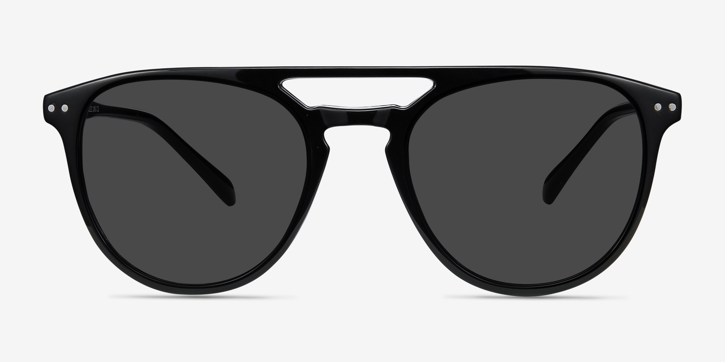 Meadow Noir PlastiqueSoleil de Lunette de vue d'EyeBuyDirect, Vue de Face