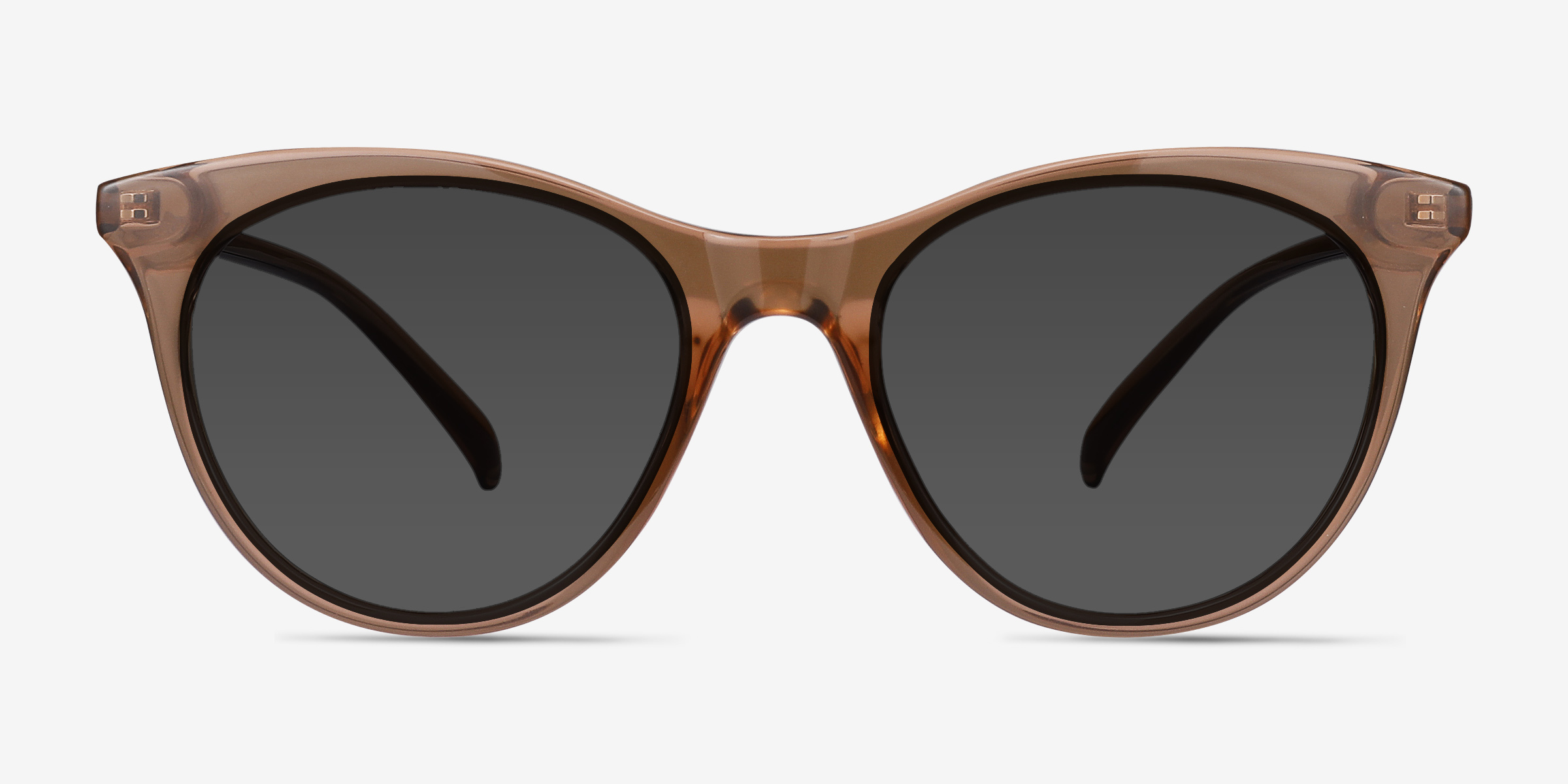 Cartel Clear Brown PlastiqueSoleil de Lunette de vue d'EyeBuyDirect, Vue de Face