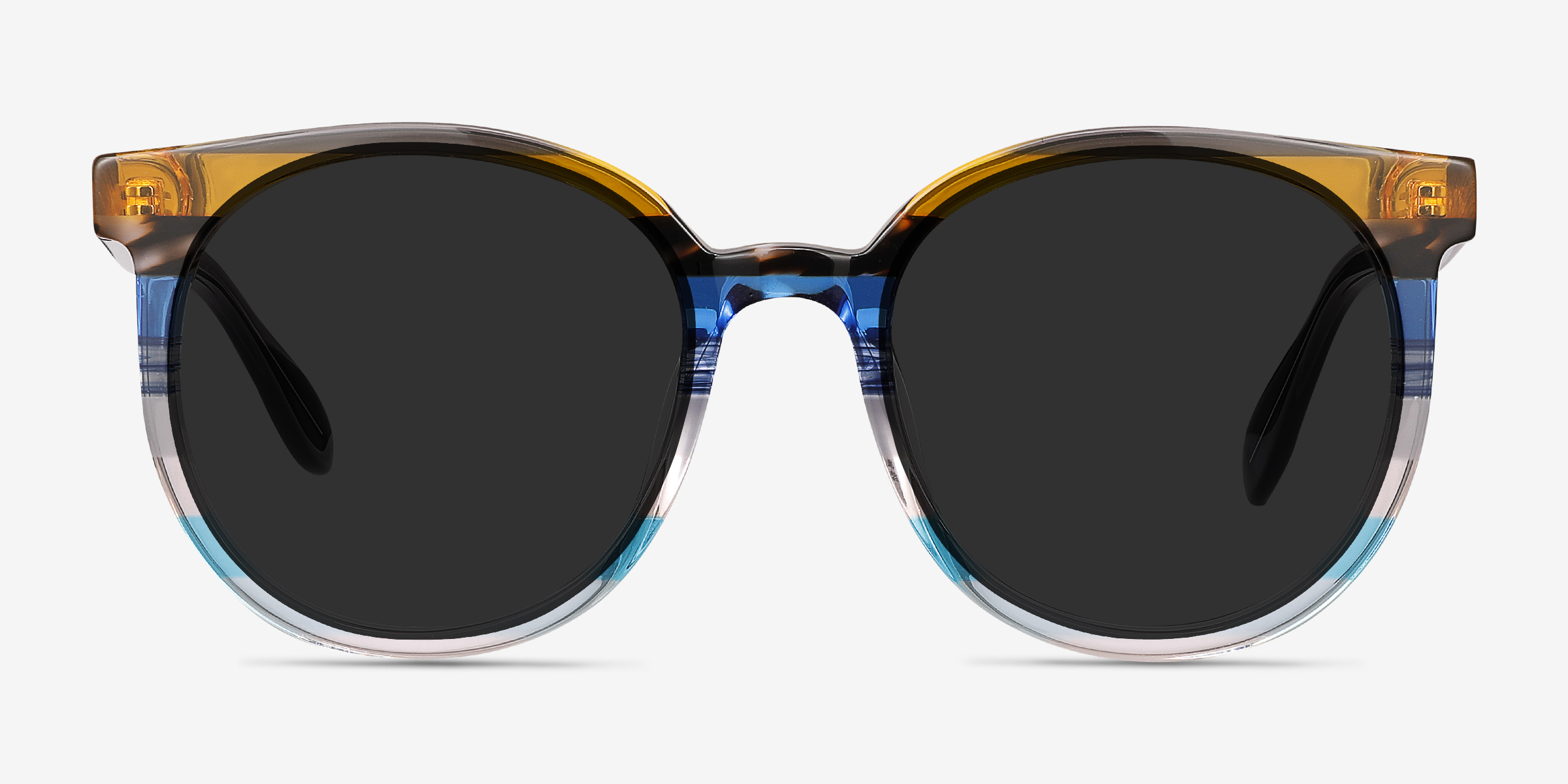 Valence Brown Blue AcétateSoleil de Lunette de vue d'EyeBuyDirect, Vue de Face