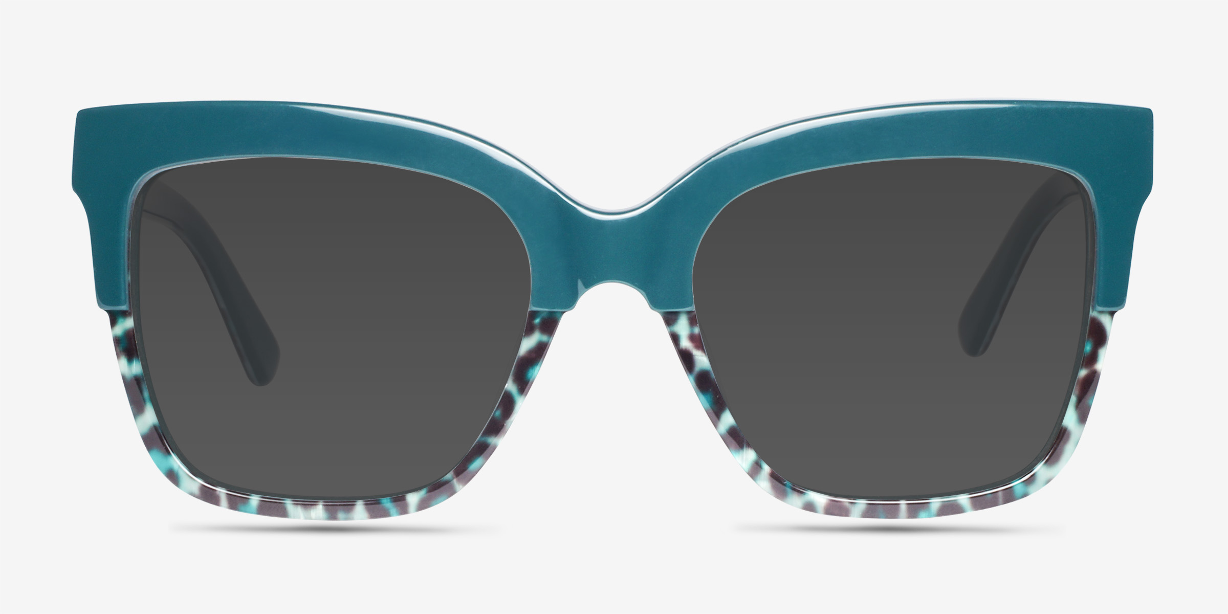 Intrigue Green Leopard AcétateSoleil de Lunette de vue d'EyeBuyDirect, Vue de Face